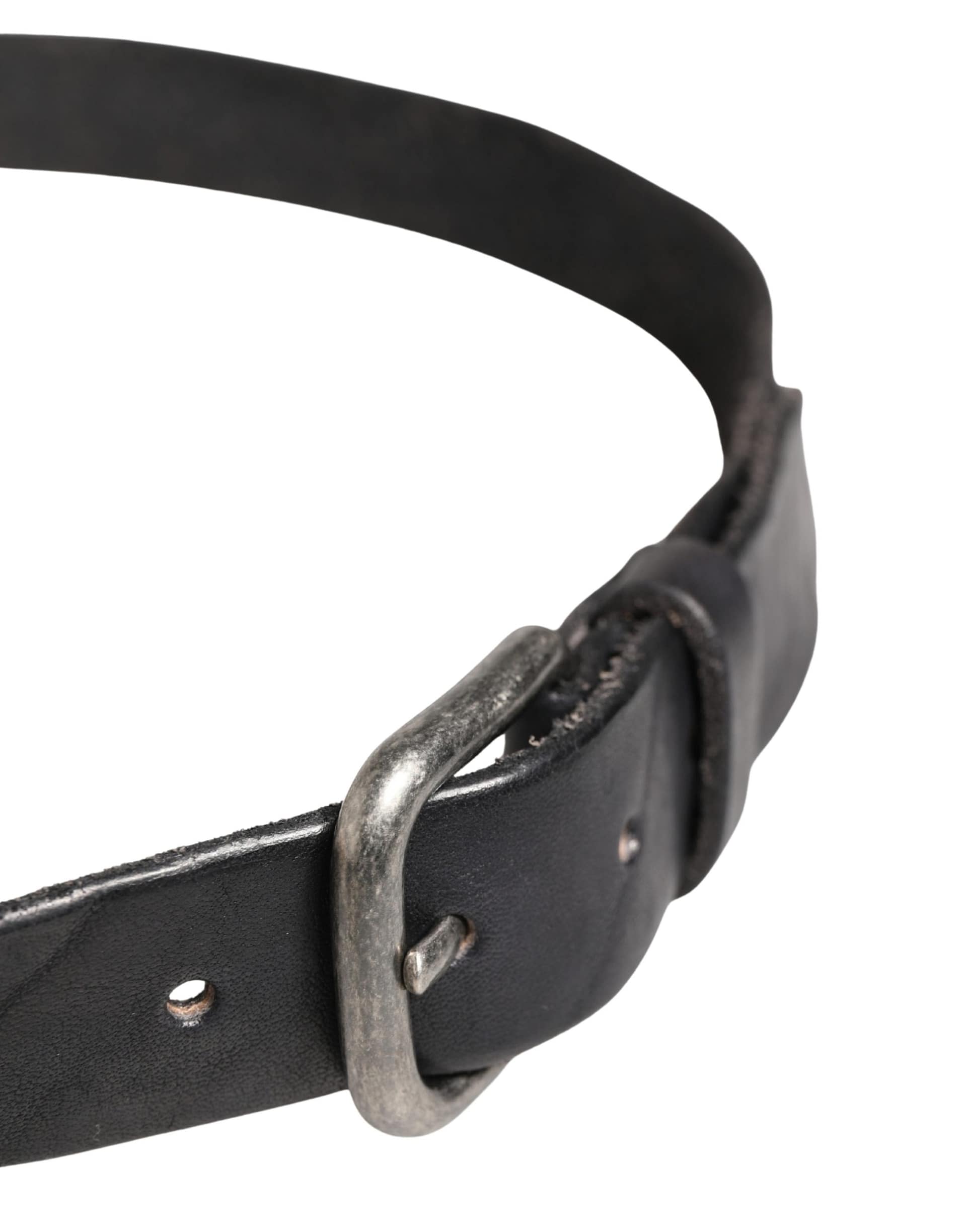 Daniele Alessandrini Men Black Leather Metal Buckle Belt - Image 4