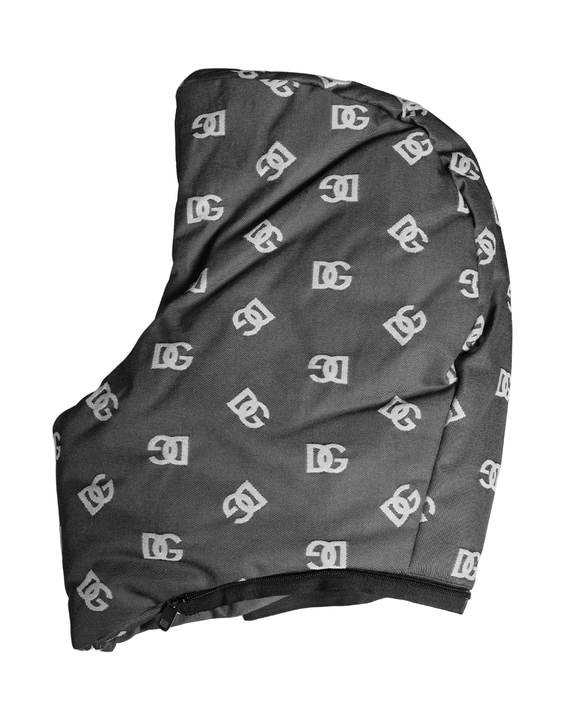 Dolce & Gabbana Black Logo Print Whole Head Wrap Capello Hat - Image 2
