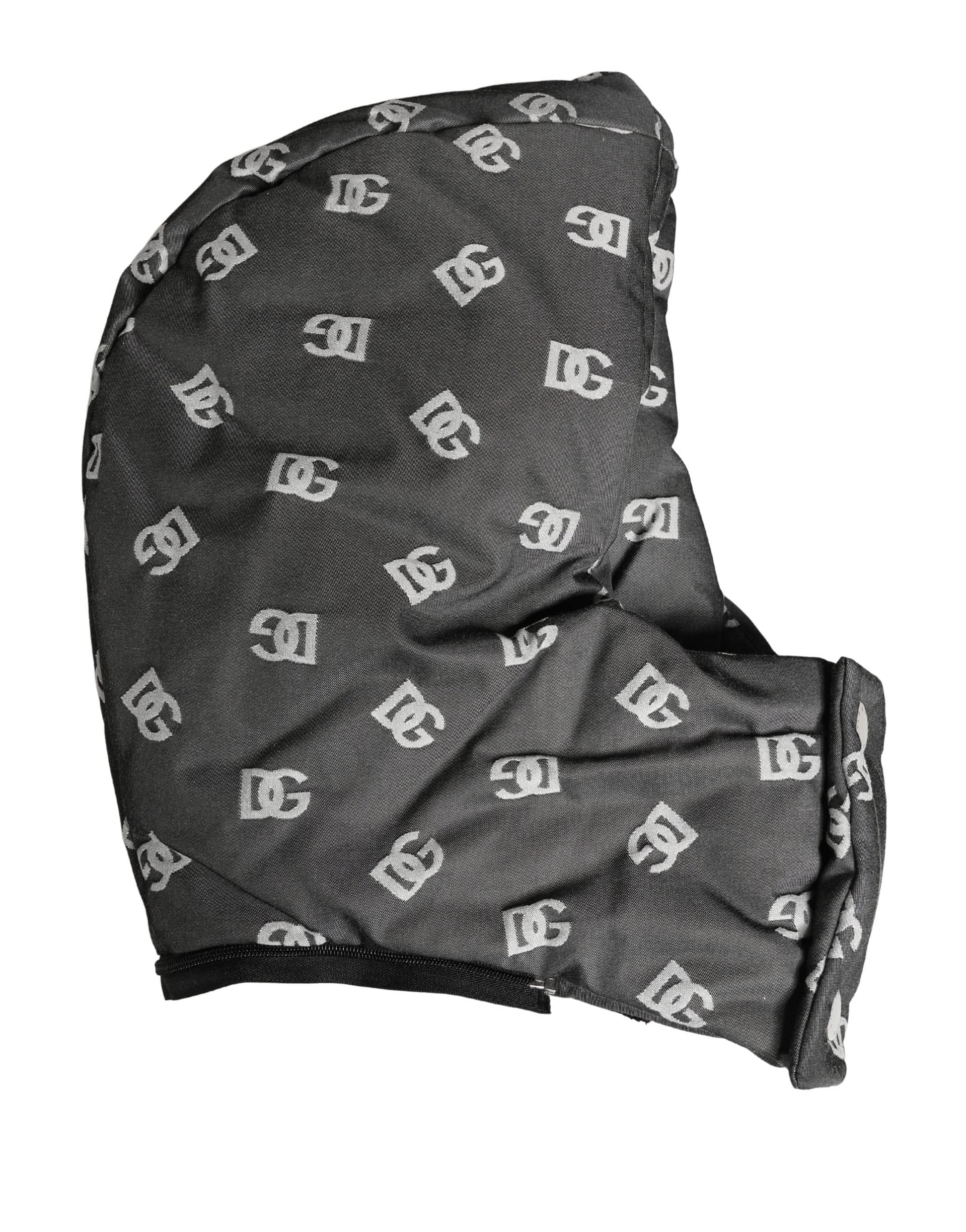 Dolce & Gabbana Black Logo Print Whole Head Wrap Capello Hat - Image 3