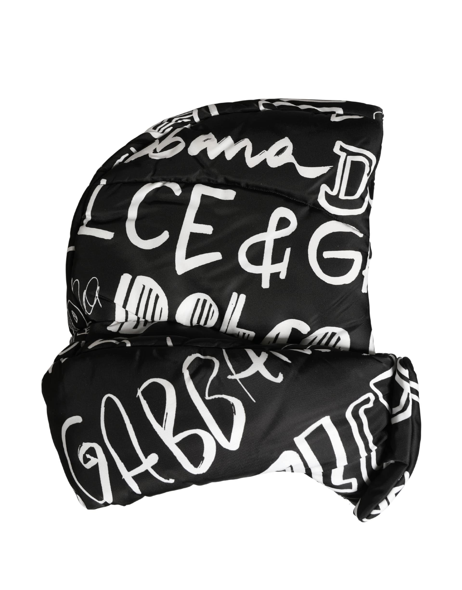 Dolce & Gabbana Black Logo Print Whole Head Wrap Capello Hat - Image 2
