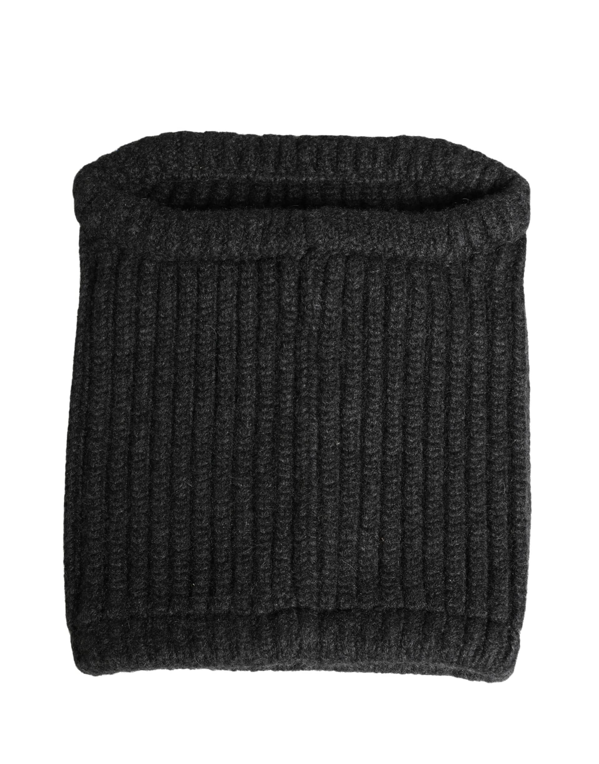 Dolce & Gabbana Black Cashmere Knitted Men Winter Neck Warmer Hat - Image 2