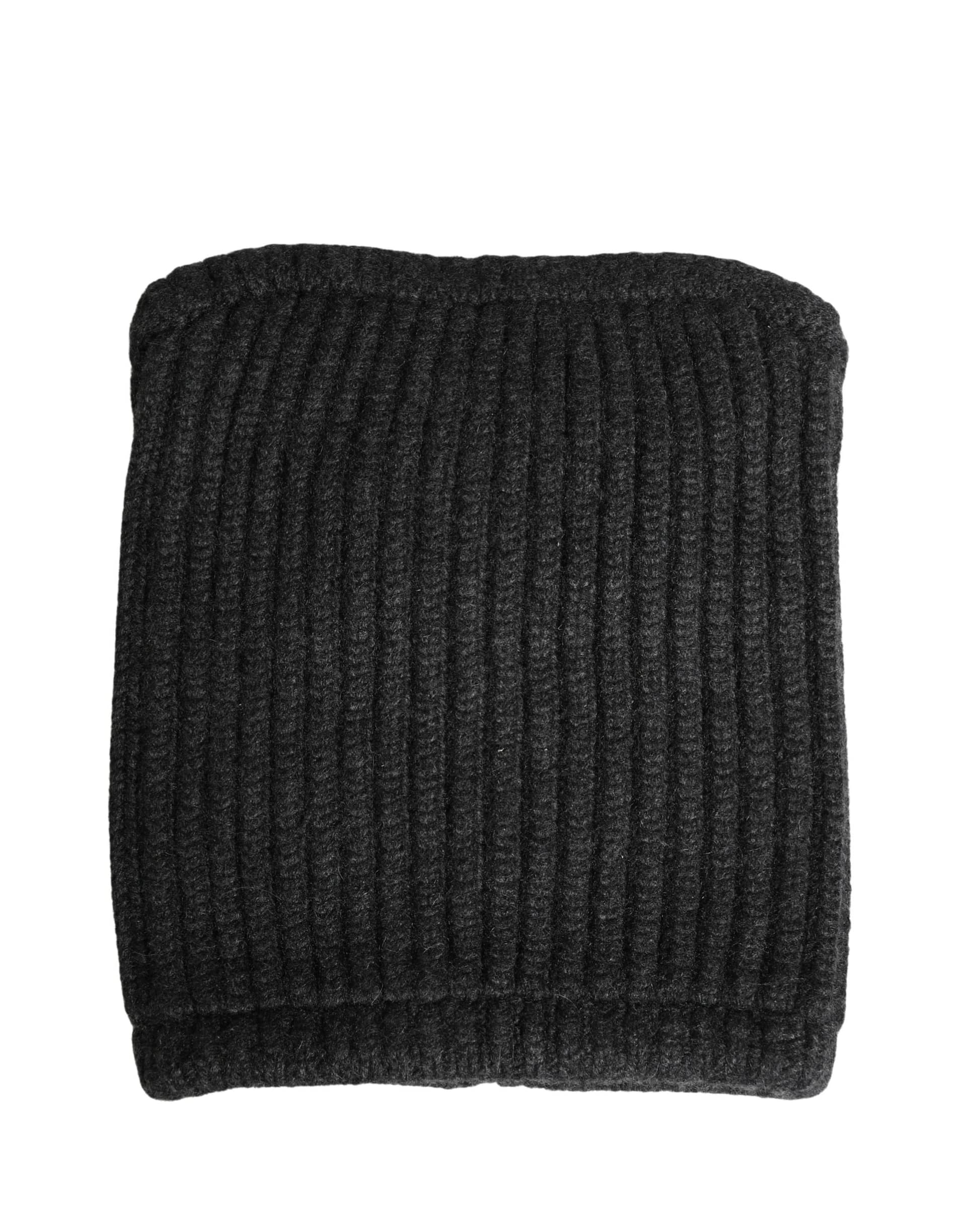 Dolce & Gabbana Black Cashmere Knitted Men Winter Neck Warmer Hat - Image 3