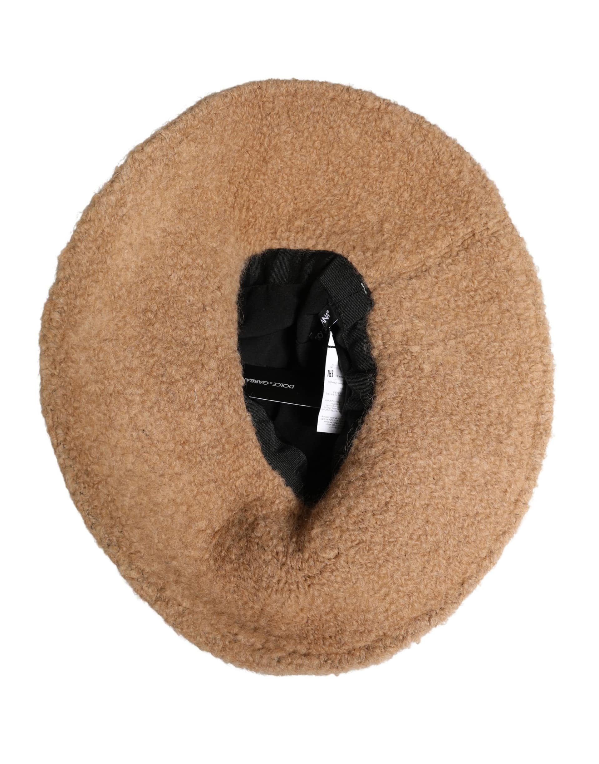Dolce & Gabbana Beige Virgin Wool Fur Women Knitted Capello Hat - Image 6