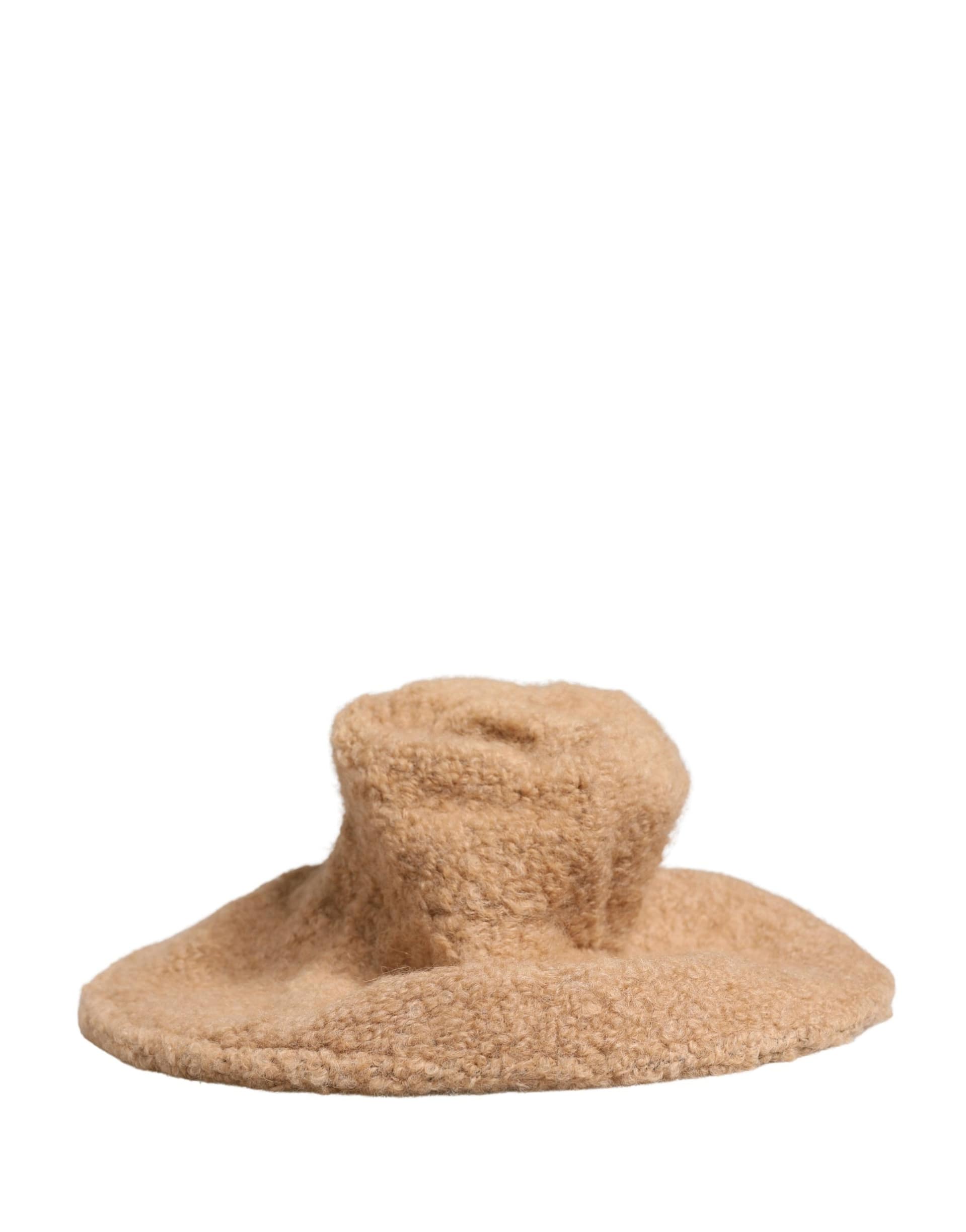Dolce & Gabbana Beige Virgin Wool Fur Women Knitted Capello Hat - Image 2
