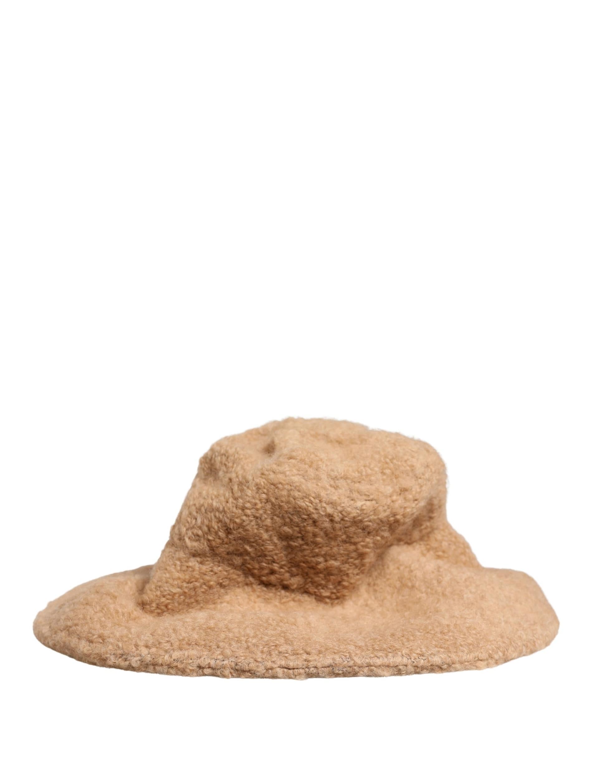 Dolce & Gabbana Beige Virgin Wool Fur Women Knitted Capello Hat - Image 3