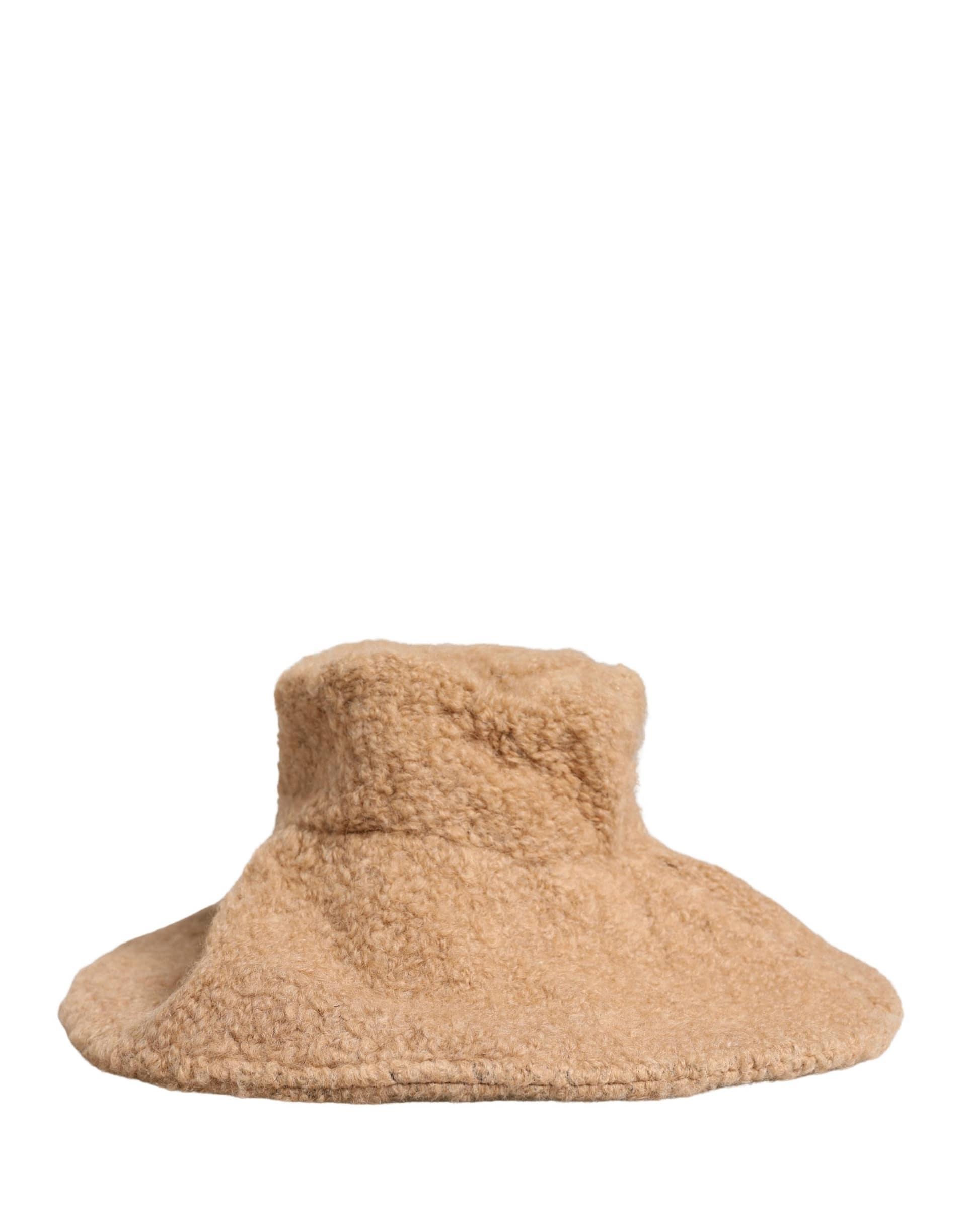 Dolce & Gabbana Beige Virgin Wool Fur Women Knitted Capello Hat - Image 4