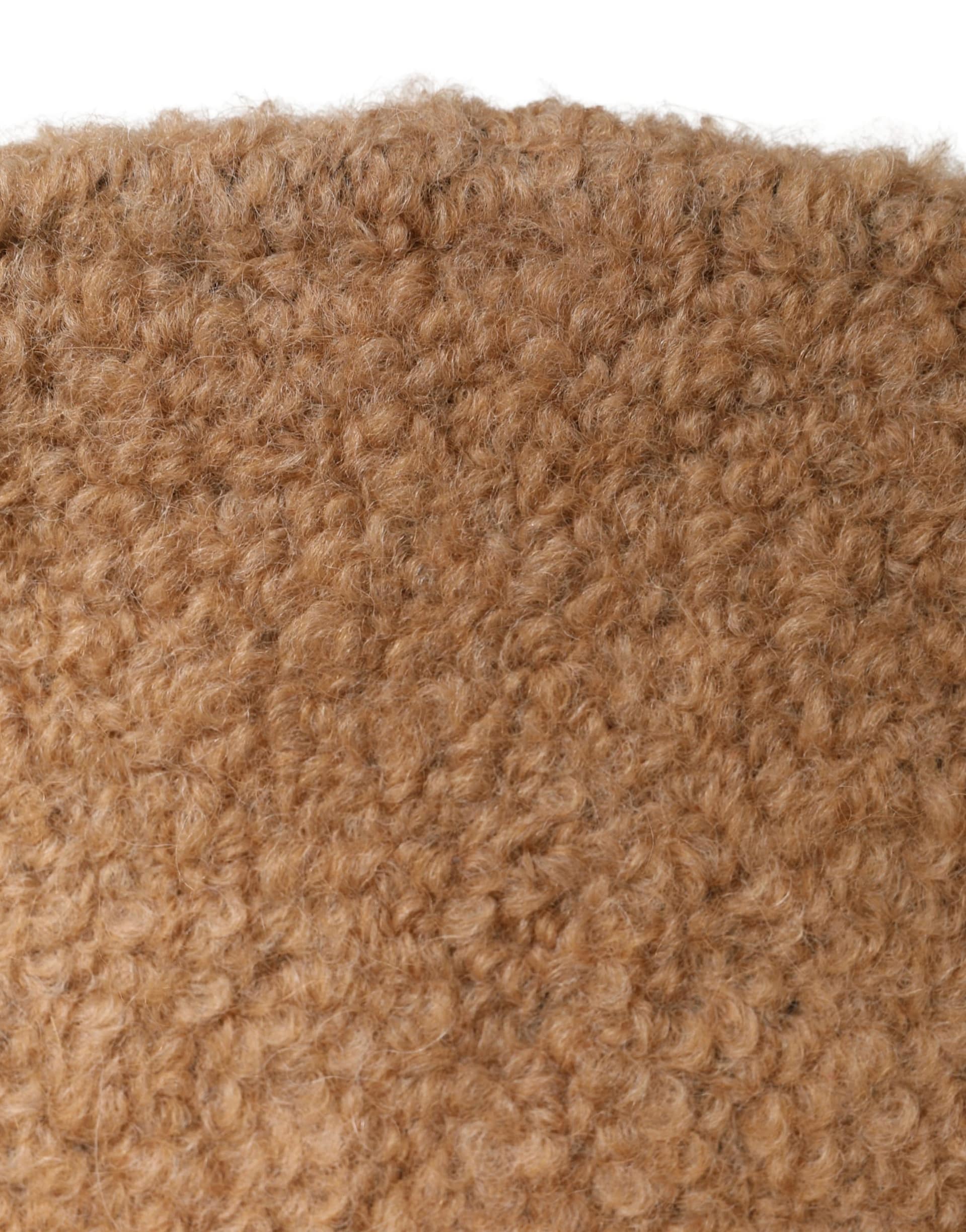Dolce & Gabbana Beige Virgin Wool Fur Women Knitted Capello Hat - Image 7