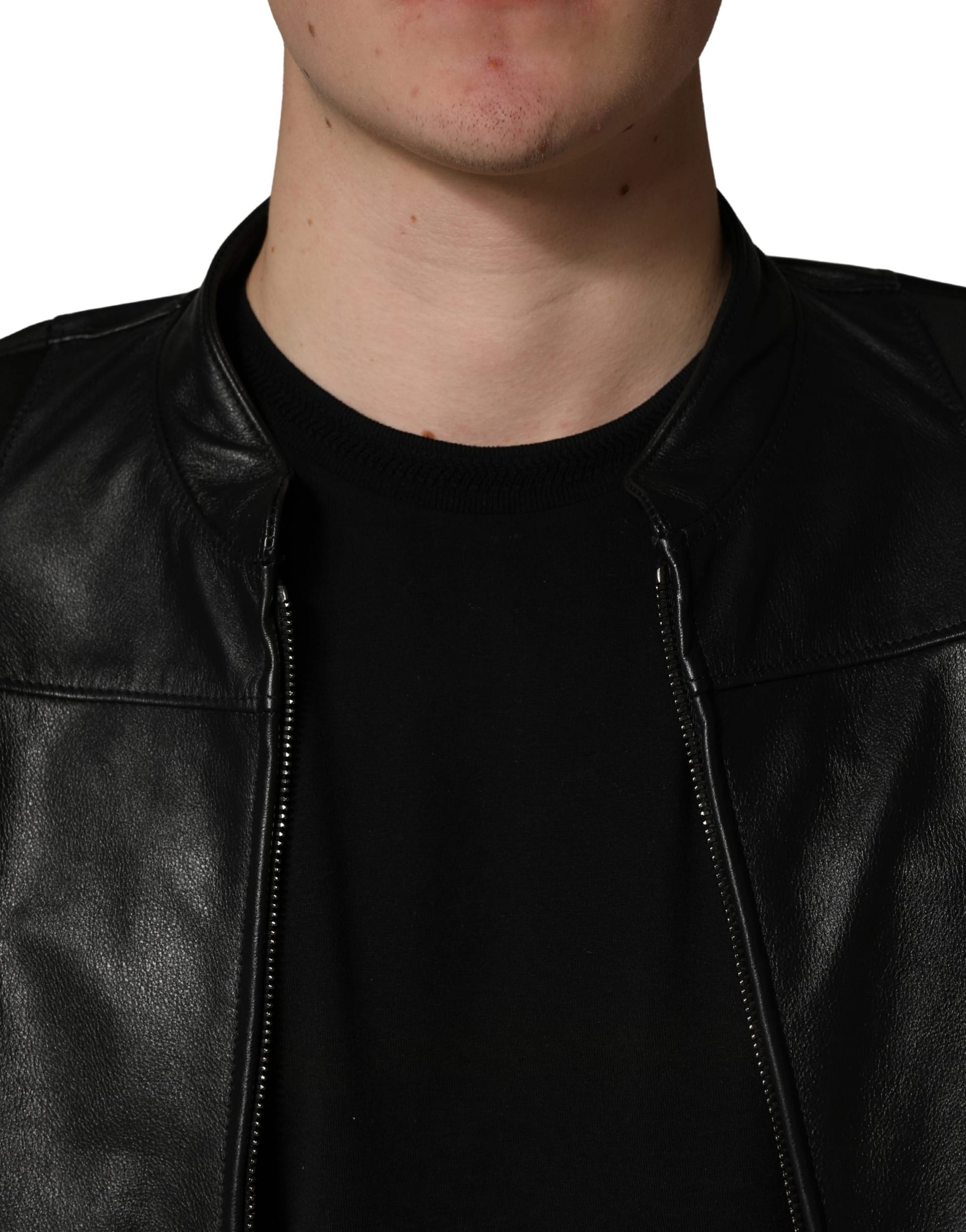 Dolce & Gabbana Black Nylon Full Zip Men Biker Coat Jacket - Image 5