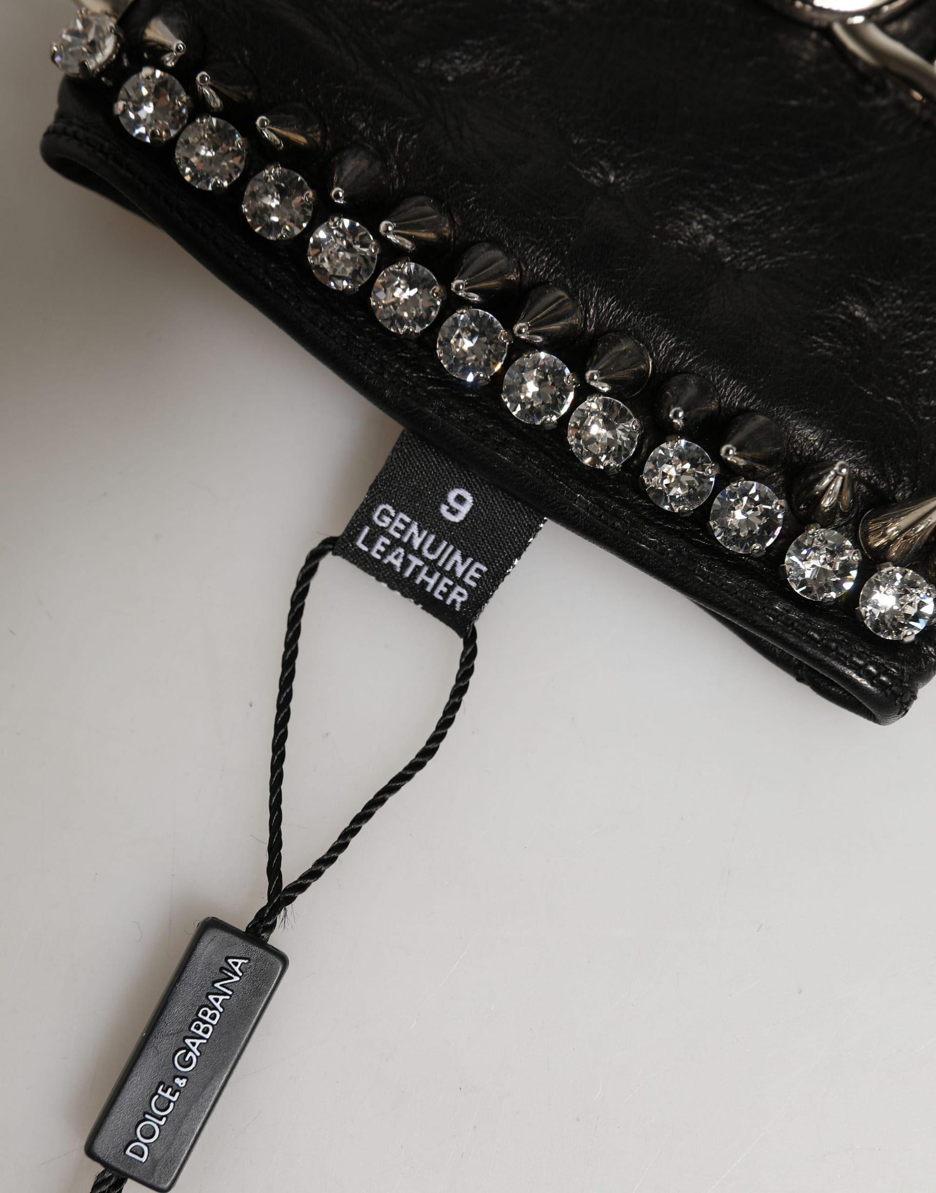 Dolce & Gabbana Women Black Embellished Wrist Length Mitten Gloves - Image 5