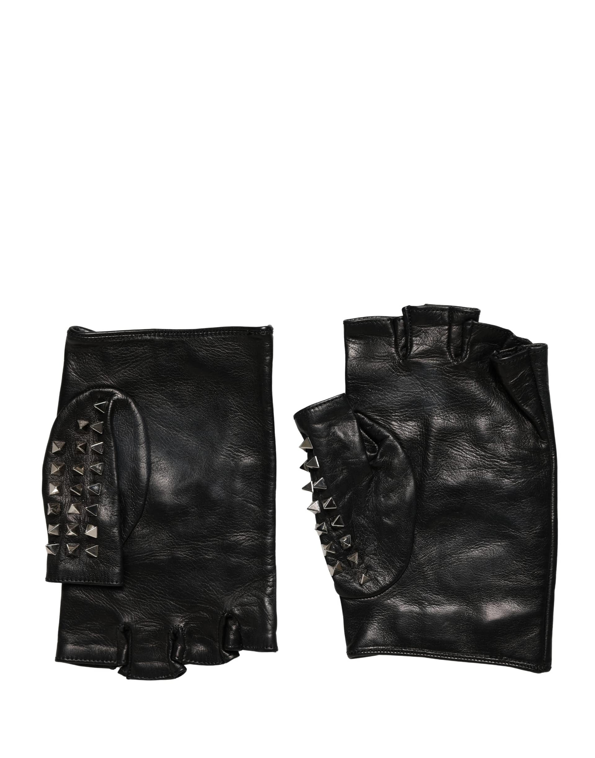 Dolce & Gabbana Black Embellished Wrist Length Mitten Women Gloves - Image 3