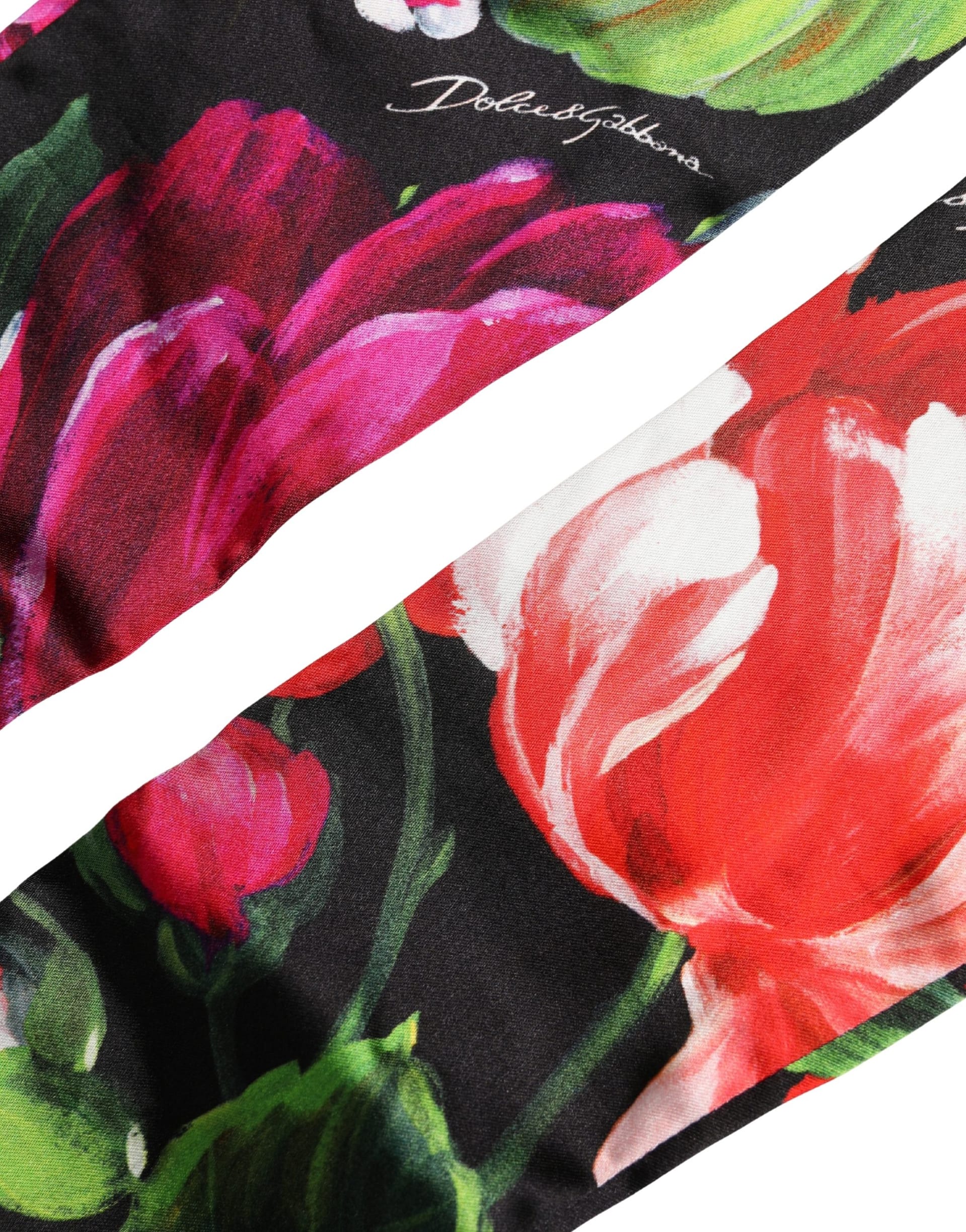 Dolce & Gabbana Multicolor Floral Print Elbow Length Women Gloves - Image 4