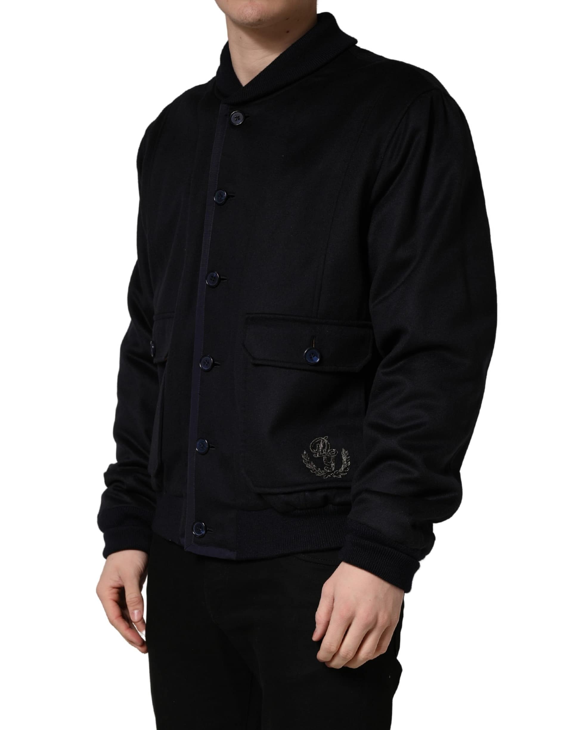 Dolce & Gabbana Black Cashmere Knitted Button Down Jacket - Image 3