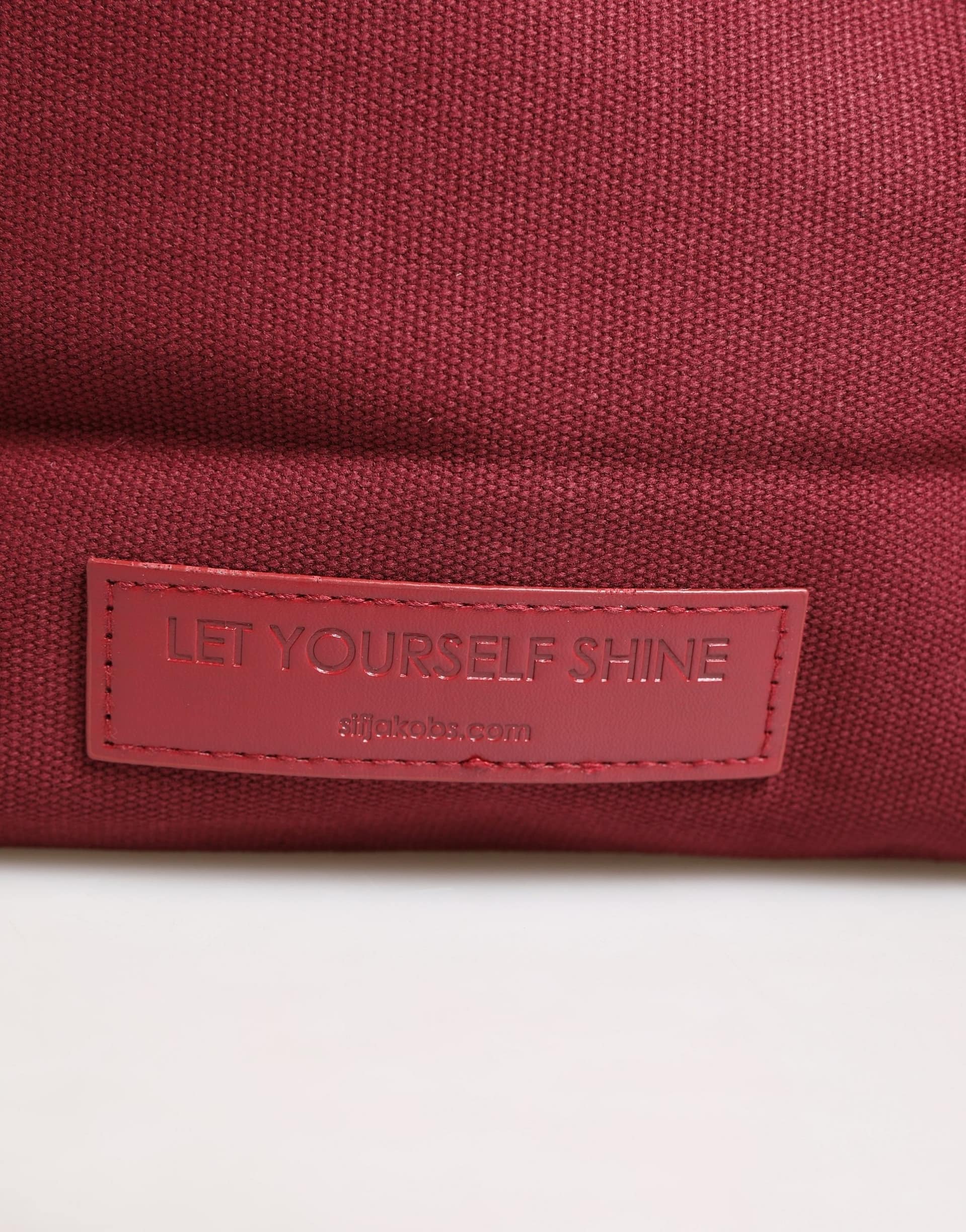 SIF JAKOBS Burgundy Cotton Canvas Shopping Tote Women Borse Jewellery Bag - Image 5