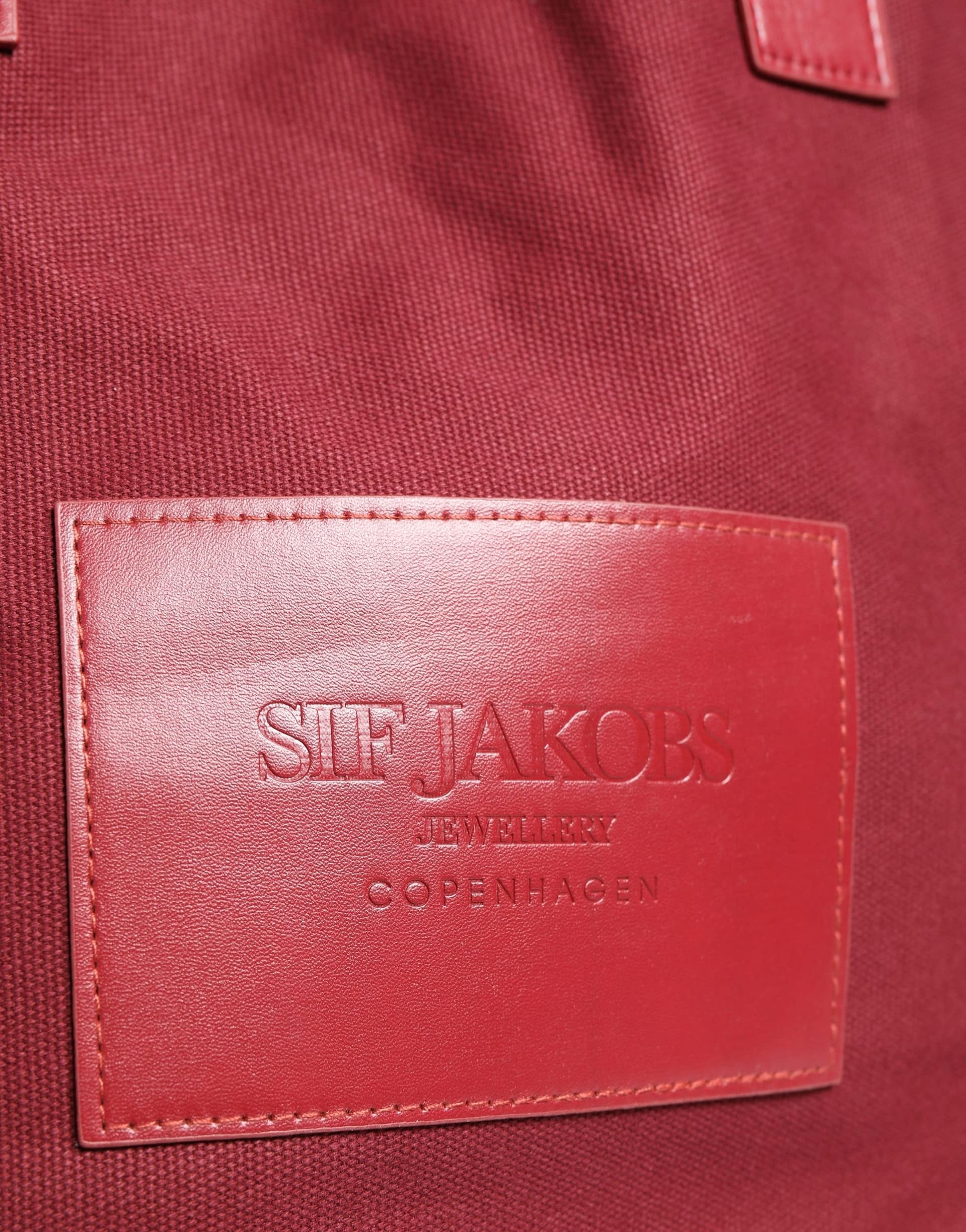 SIF JAKOBS Burgundy Cotton Canvas Shopping Tote Women Borse Jewellery Bag - Image 6