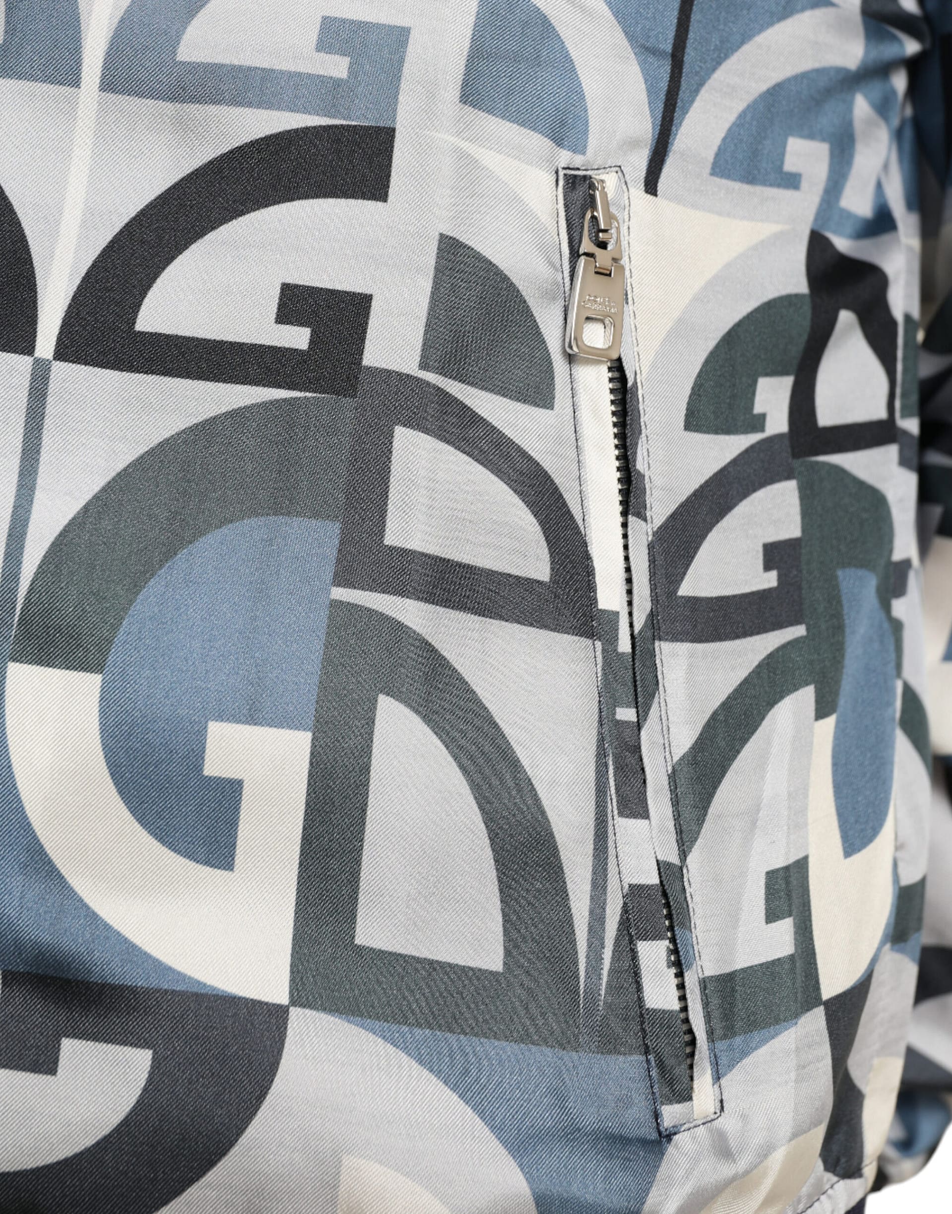 Dolce & Gabbana Multicolor Logo Print Bomber Blouson Jacket - Image 6