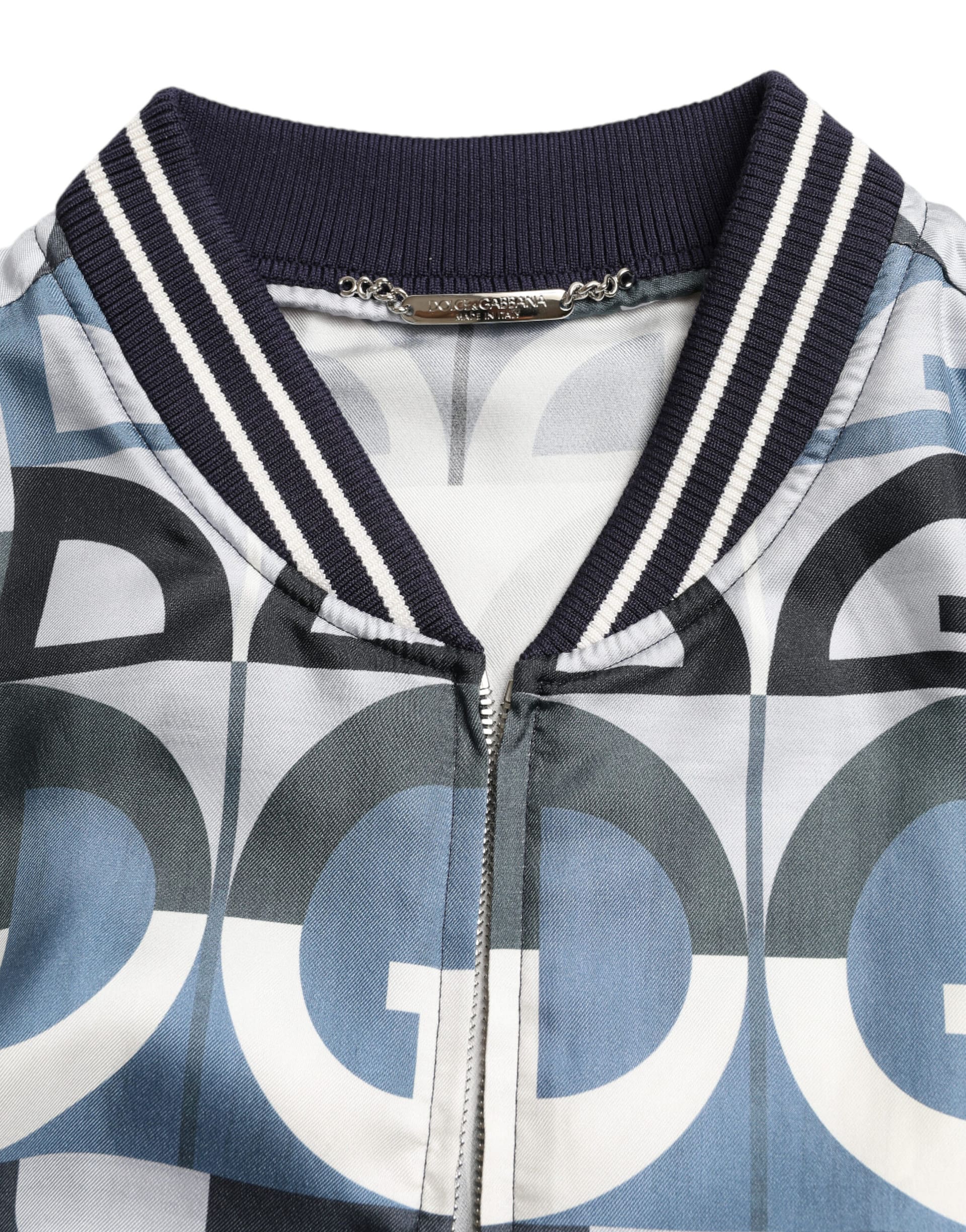 Dolce & Gabbana Multicolor Logo Print Bomber Blouson Jacket - Image 7