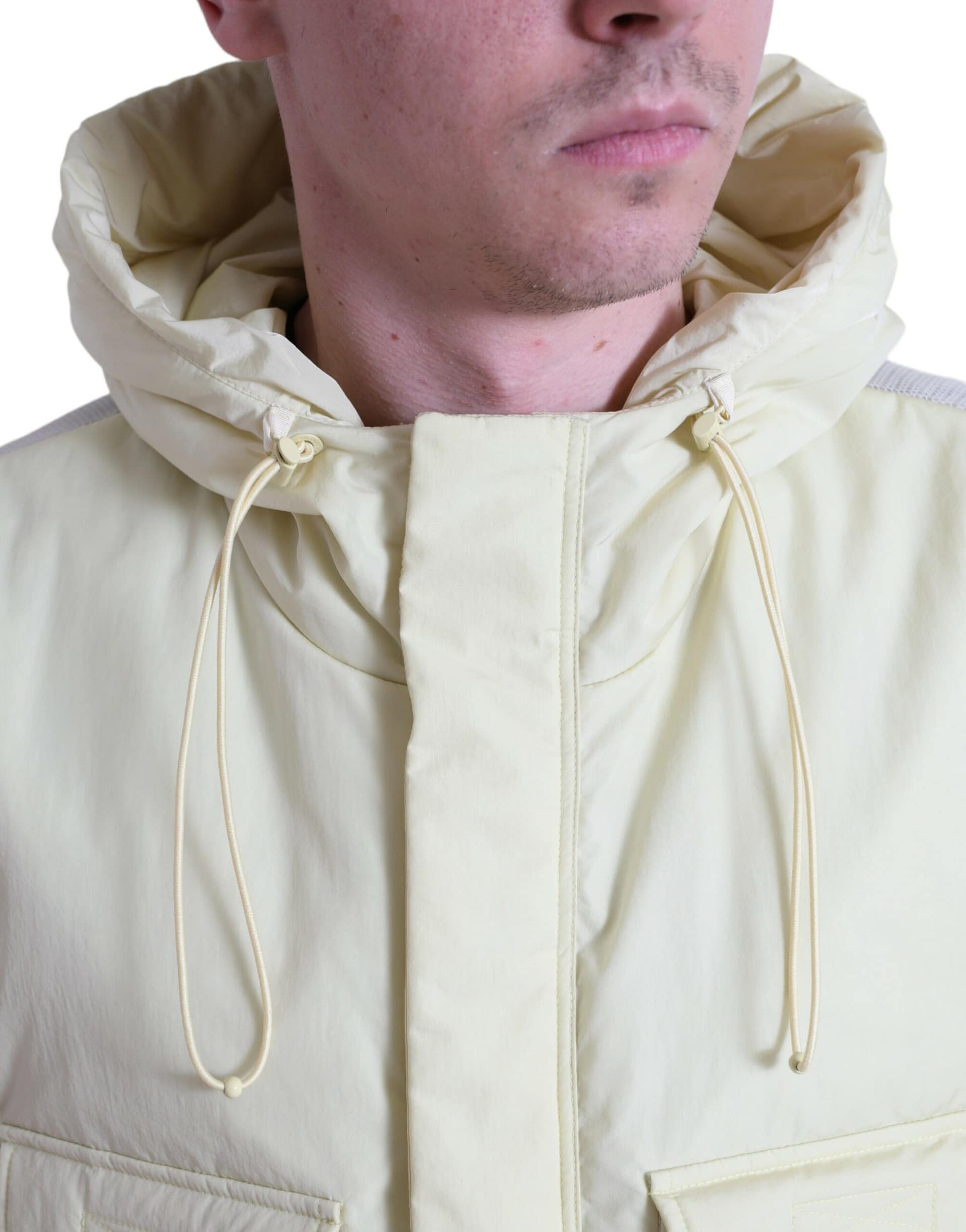 Dolce & Gabbana Yellow Nylon Hooded Sportswear Vest Jacket - Image 4