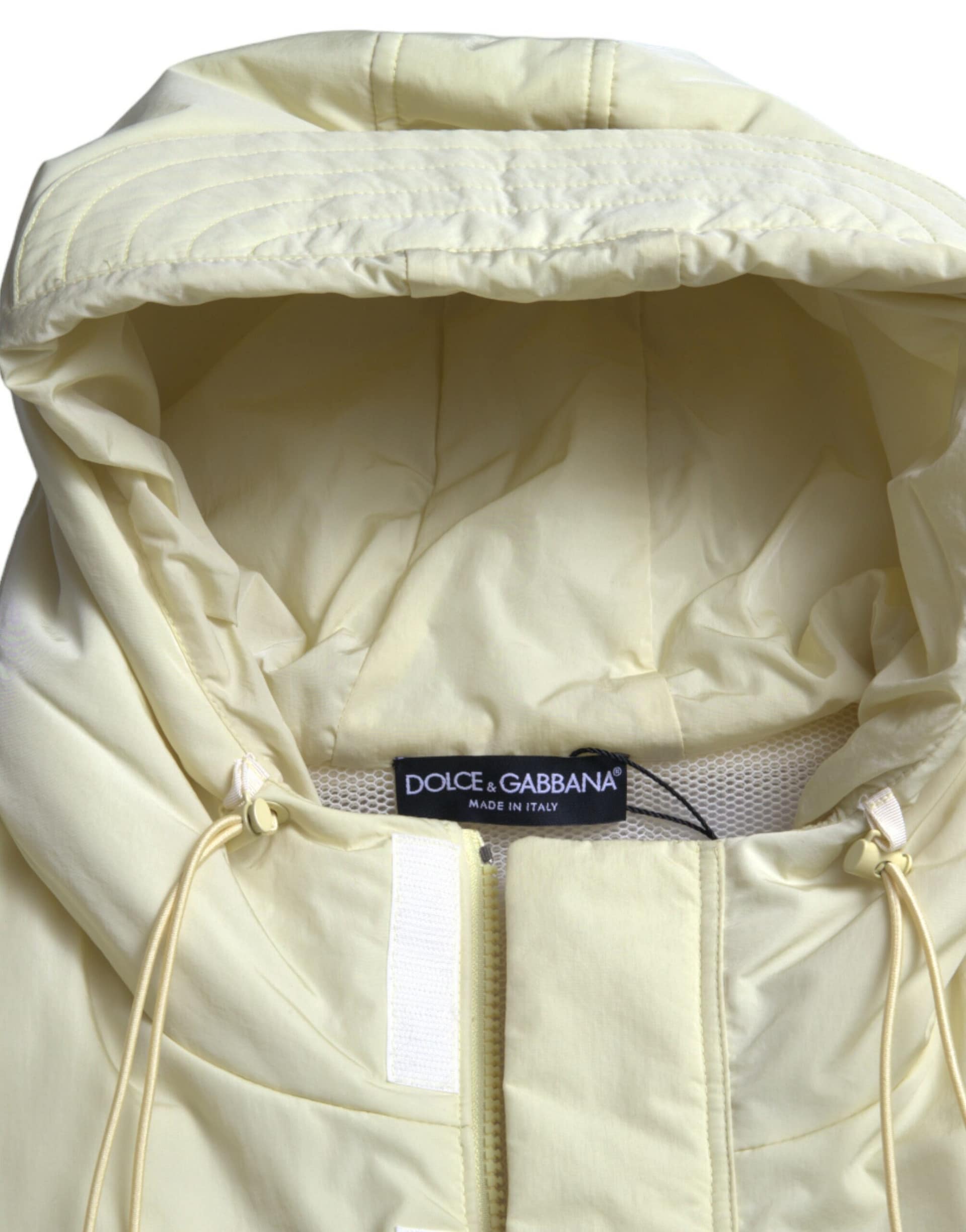 Dolce & Gabbana Yellow Nylon Hooded Sportswear Vest Jacket - Image 6