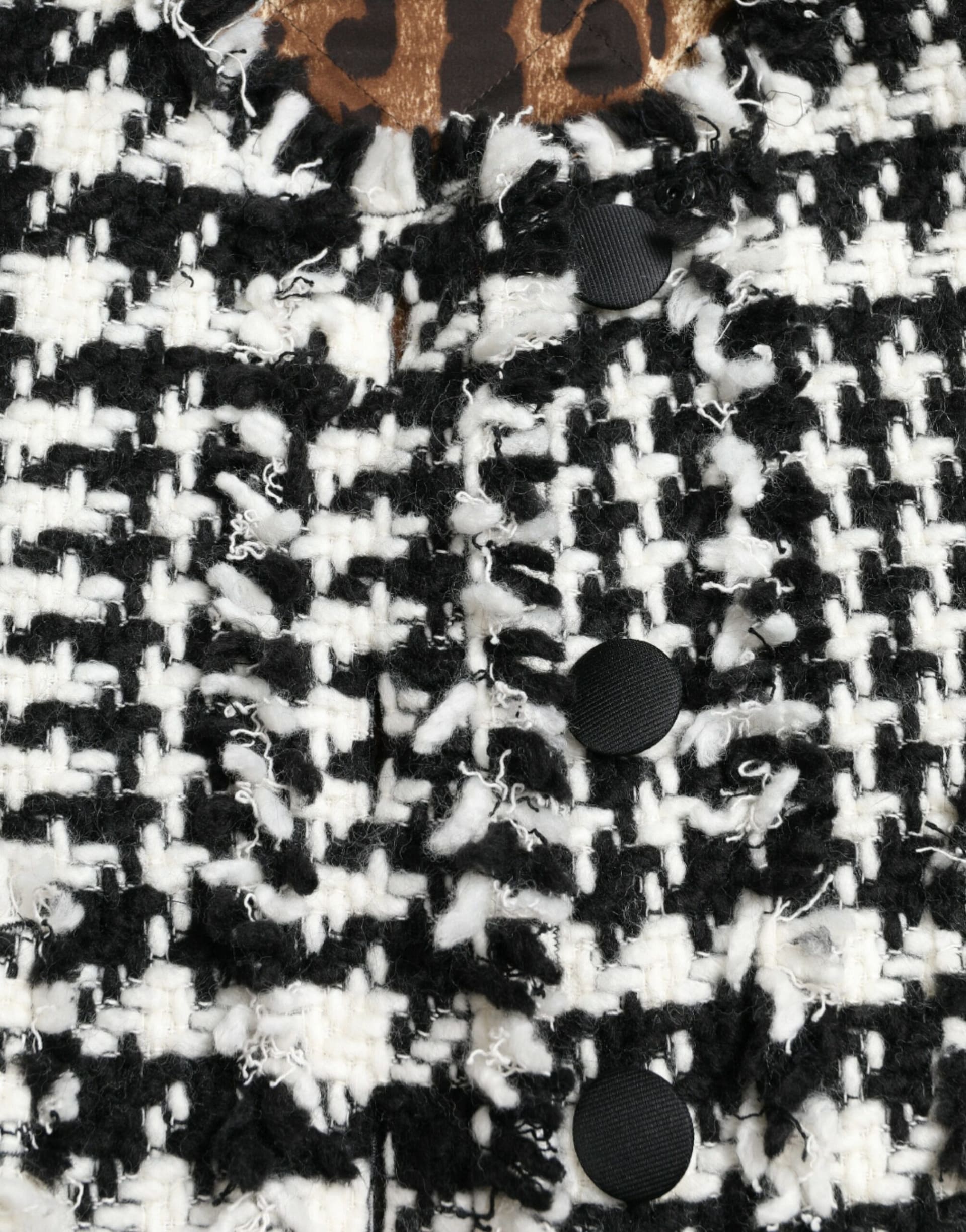 Dolce & Gabbana Black White Houndstooth Trench Coat Jacket - Image 6