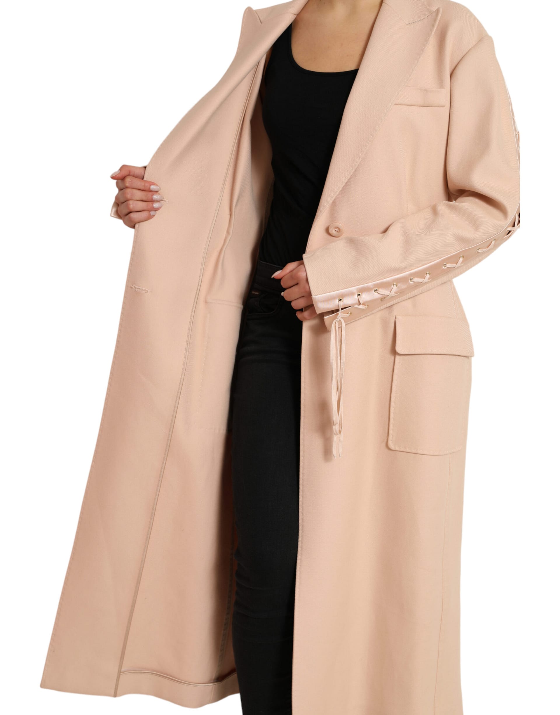 Dolce & Gabbana Beige Cotton Single Breasted Long Coat Jacket - Image 6