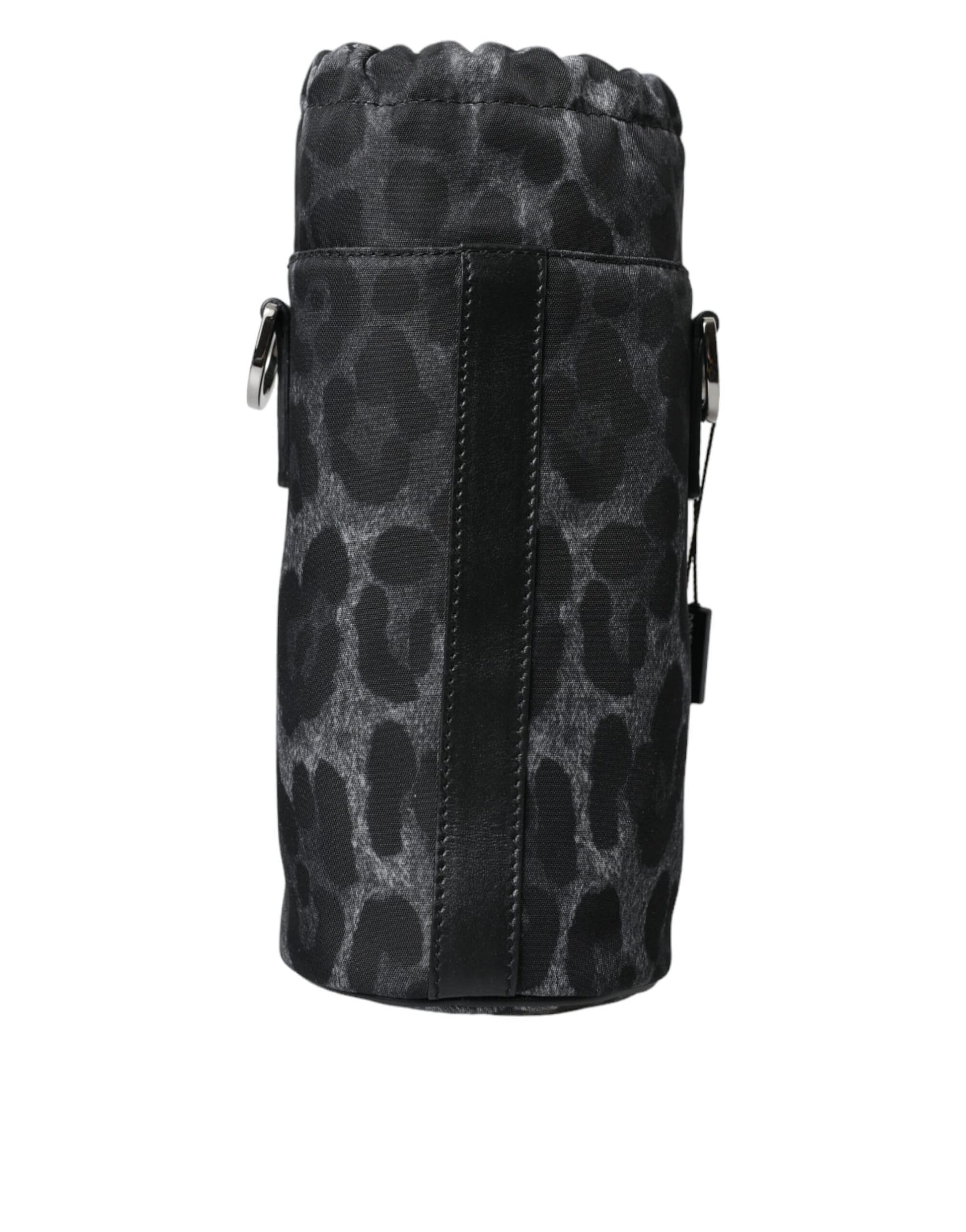 Dolce & Gabbana Black Leopard Round Slim Tote Bottle Cage Bag - Image 2