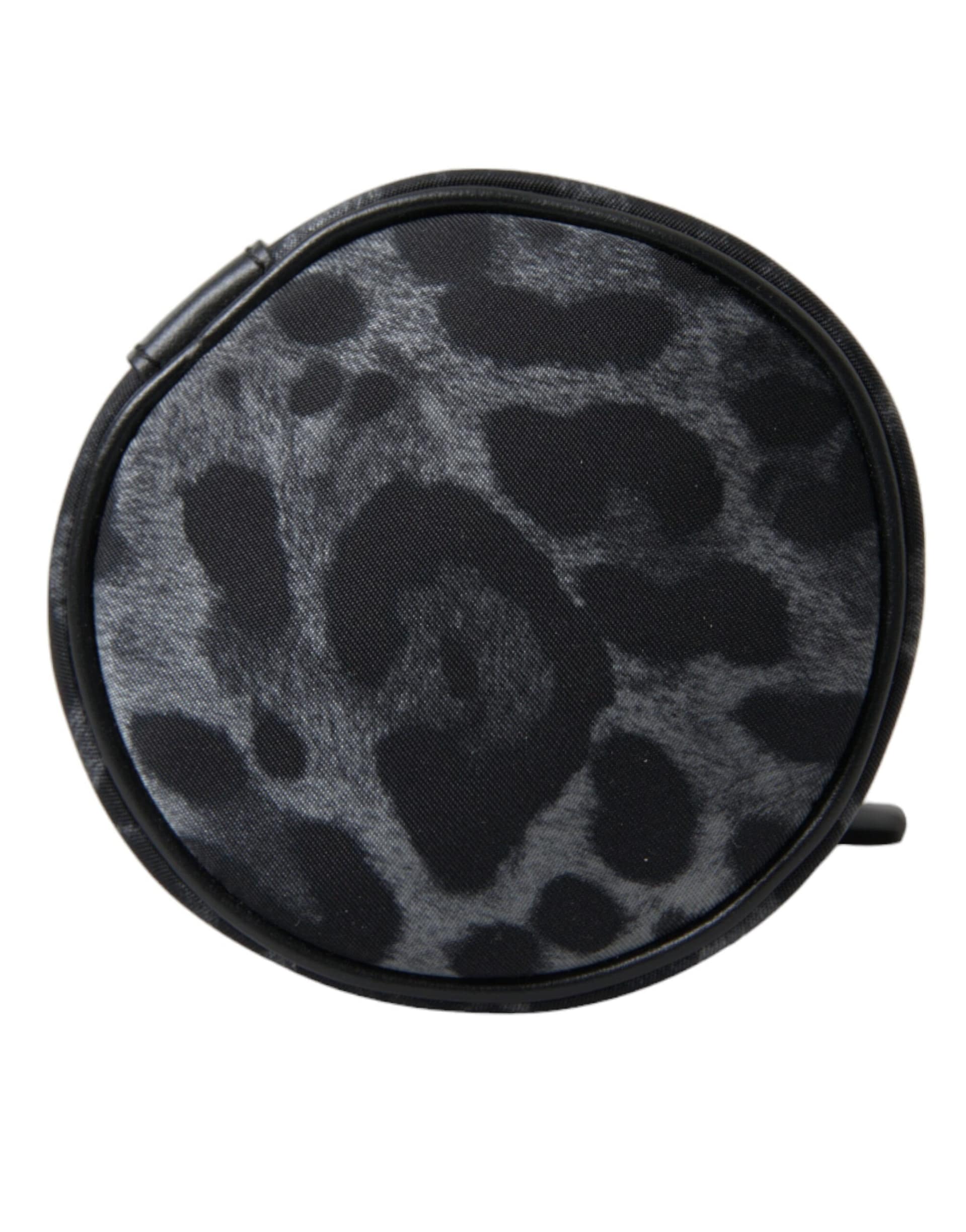 Dolce & Gabbana Black Leopard Round Slim Tote Bottle Cage Bag - Image 3