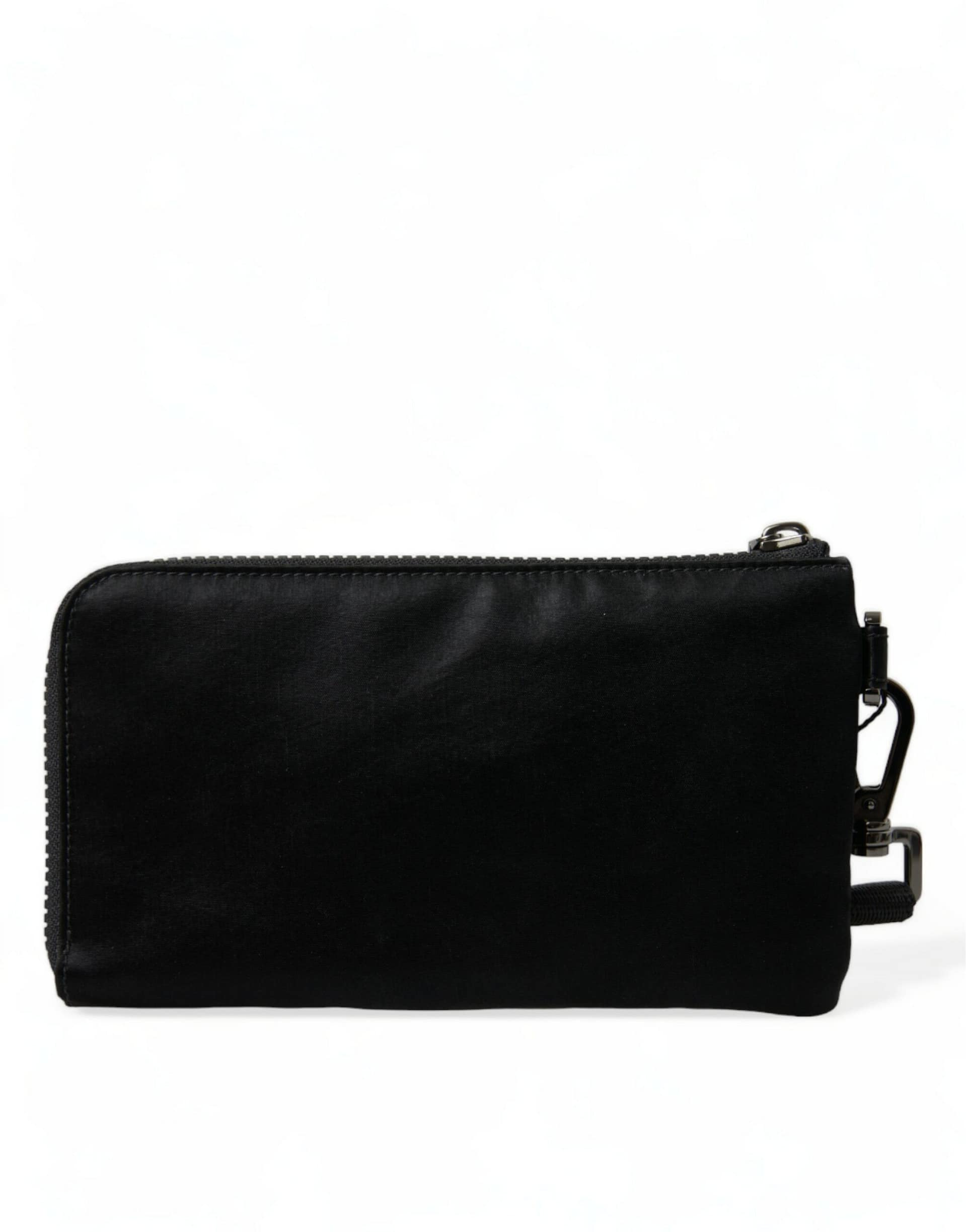 Dolce & Gabbana Black Nylon Logo Plaque Keyring Pouch Clutch Bag - Image 3