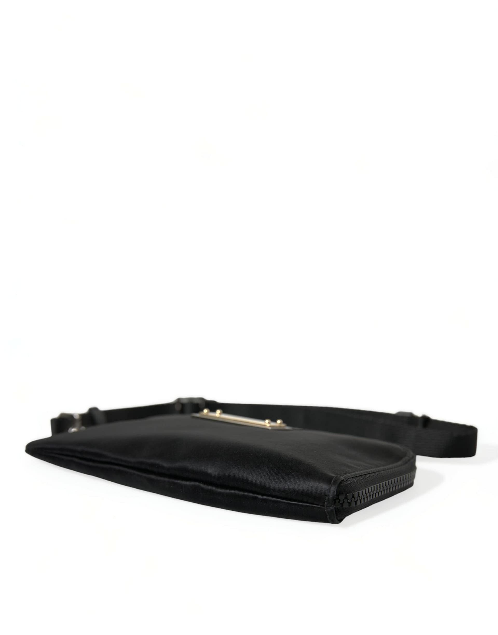 Dolce & Gabbana Black Nylon Logo Plaque Keyring Pouch Clutch Bag - Image 4