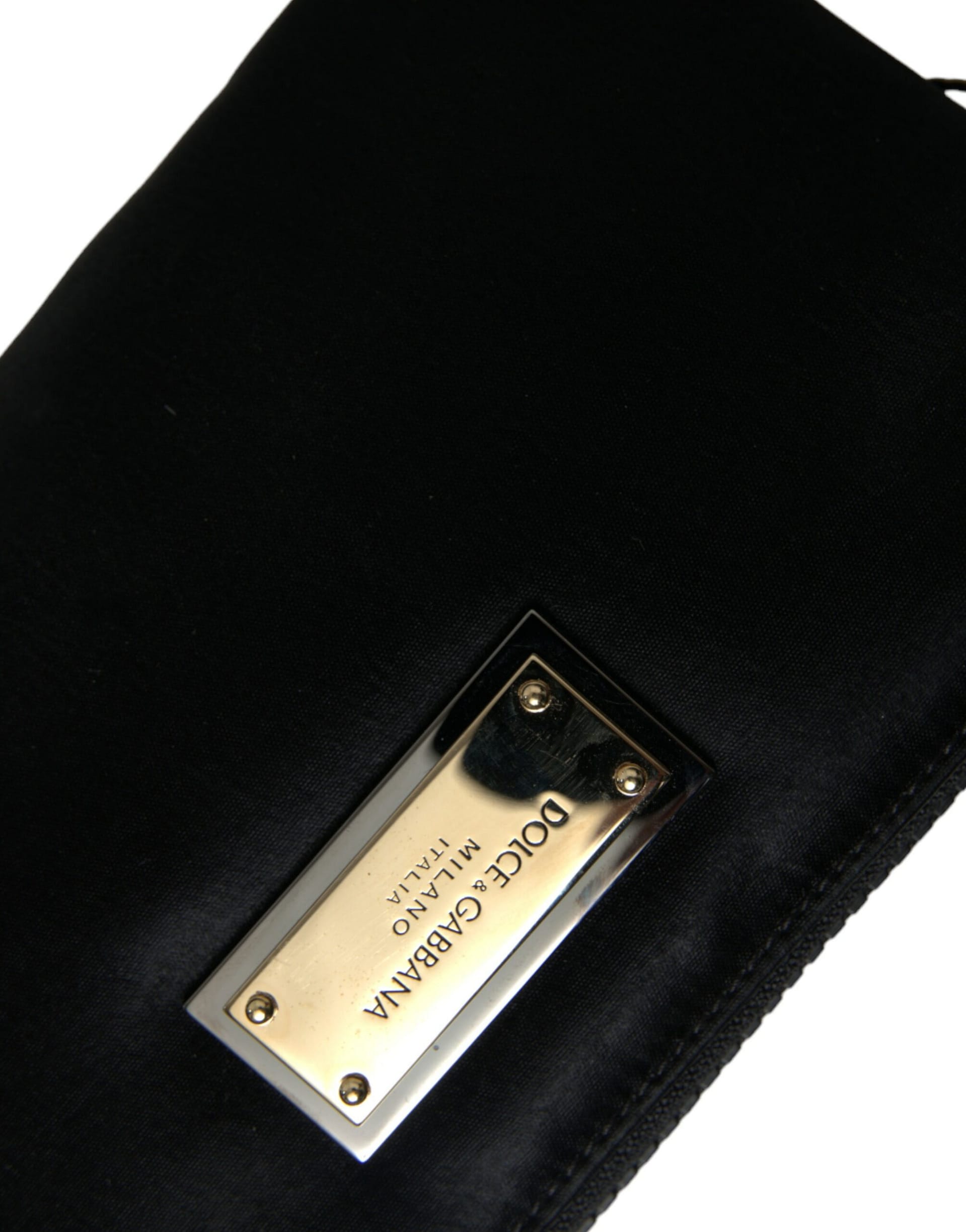 Dolce & Gabbana Black Nylon Logo Plaque Keyring Pouch Clutch Bag - Image 5