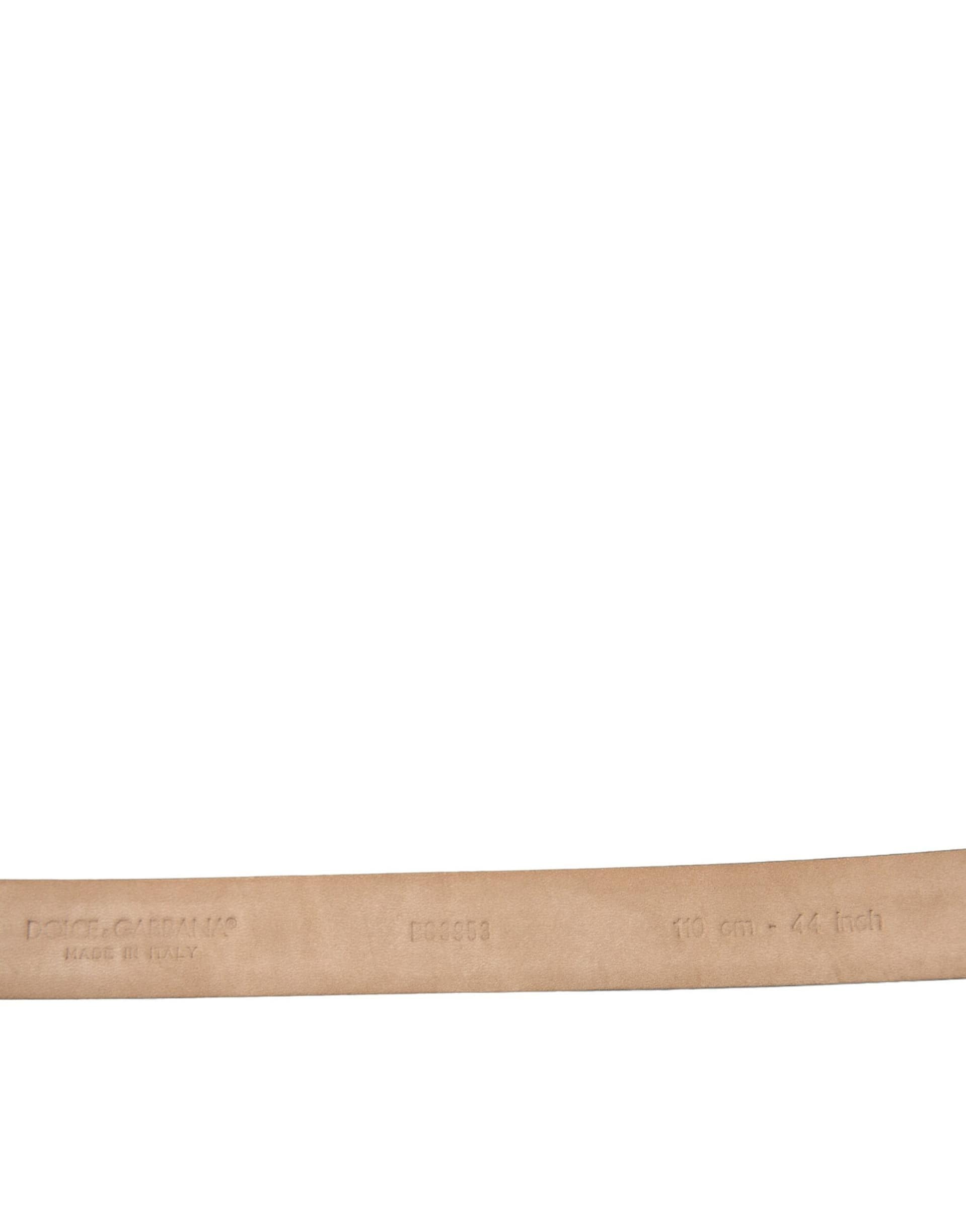 Dolce & Gabbana Dark Brown Leather Silver Metal Buckle Belt - Image 3