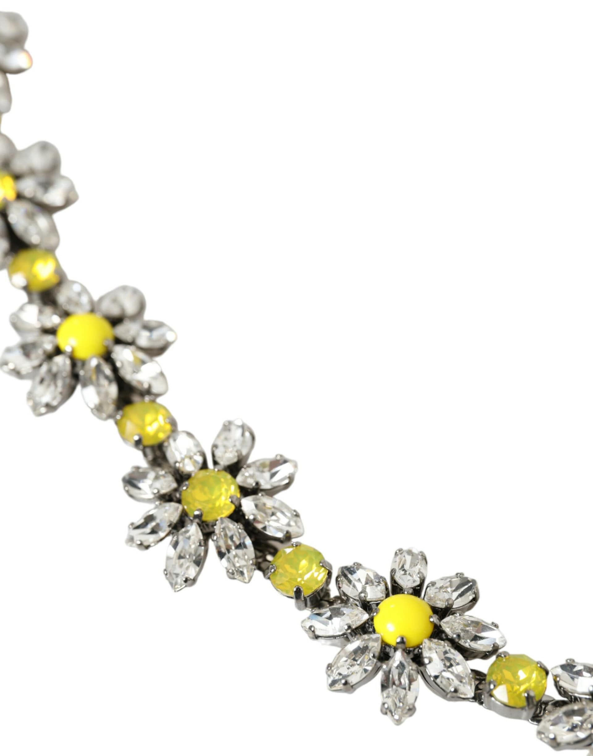 Dolce & Gabbana Black Daisy Crystal Dauphine Waist Belt - Image 2