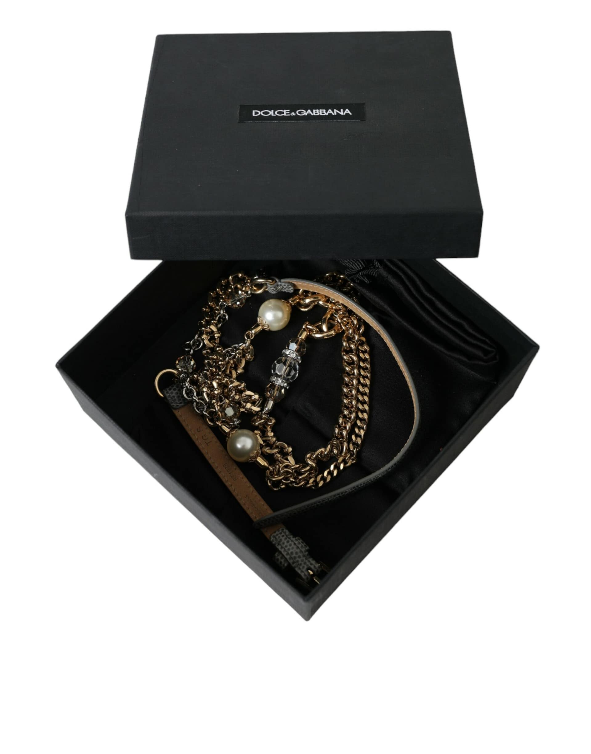 Dolce & Gabbana Blue Braided Gold Brass Chain Waist Belt - Image 6