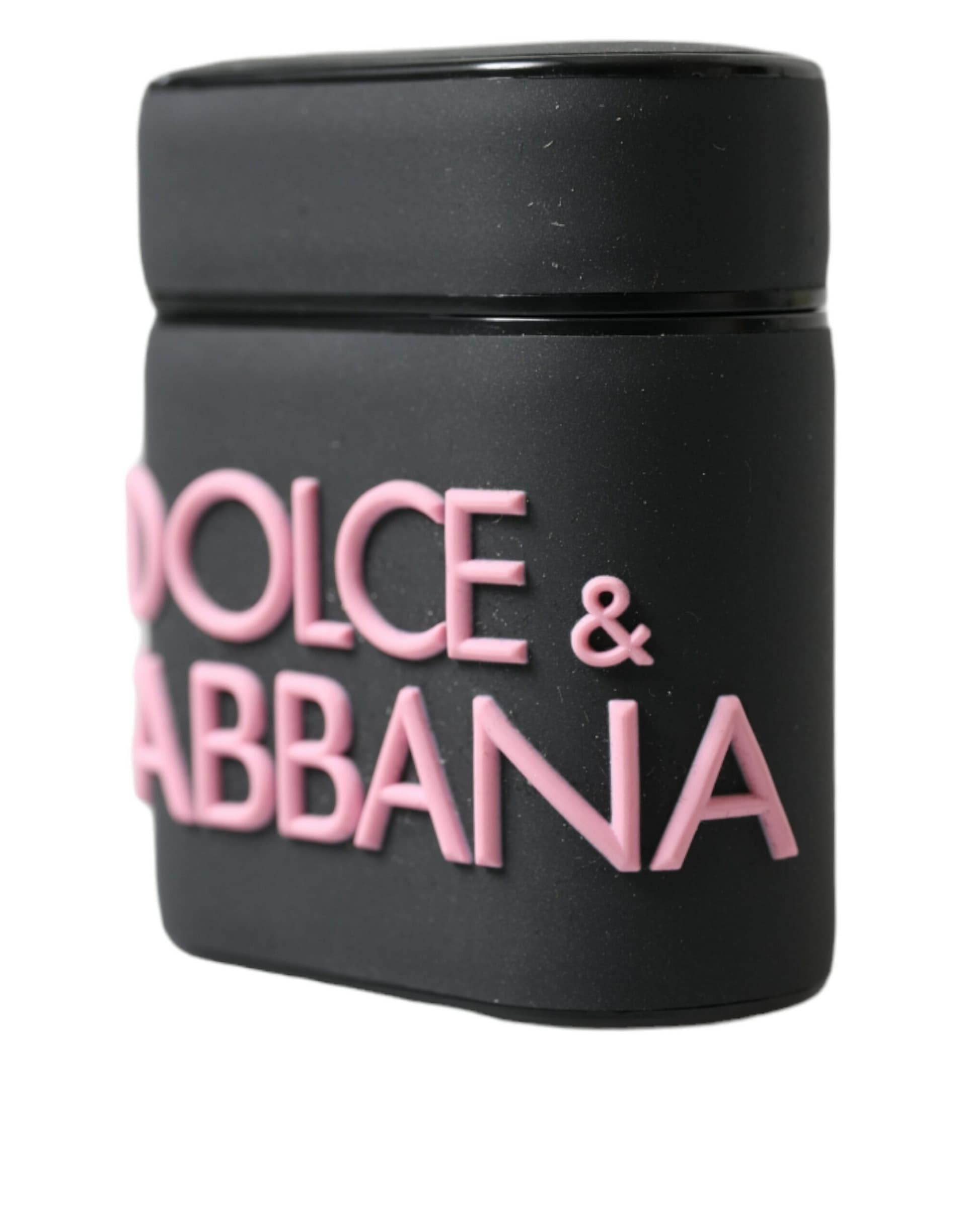 Dolce & Gabbana Black Pink Silicone Embossed Logo Airpods Case - Image 2