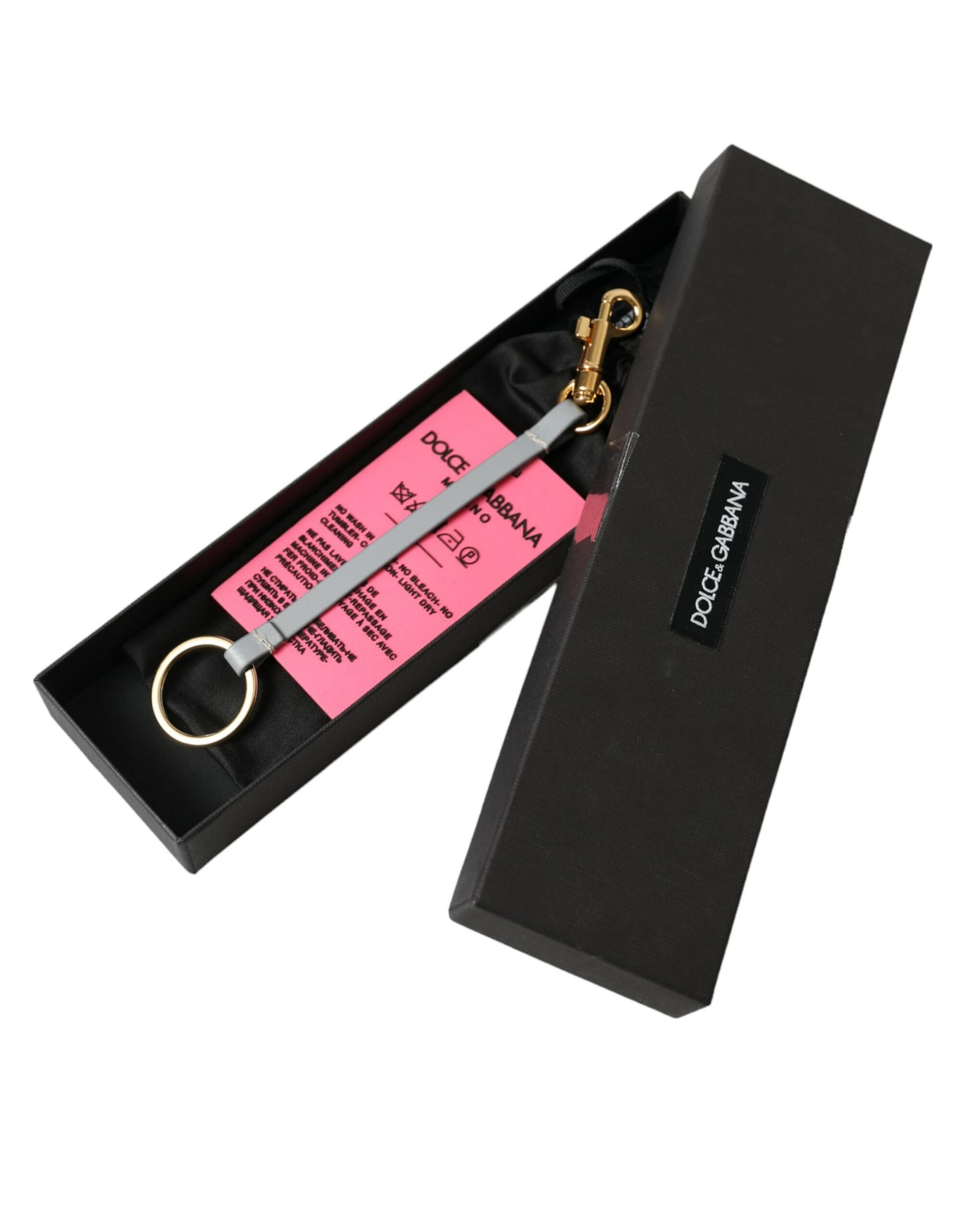 Dolce & Gabbana Pink Silicone DG Logo Gold Brass Keychain - Image 6