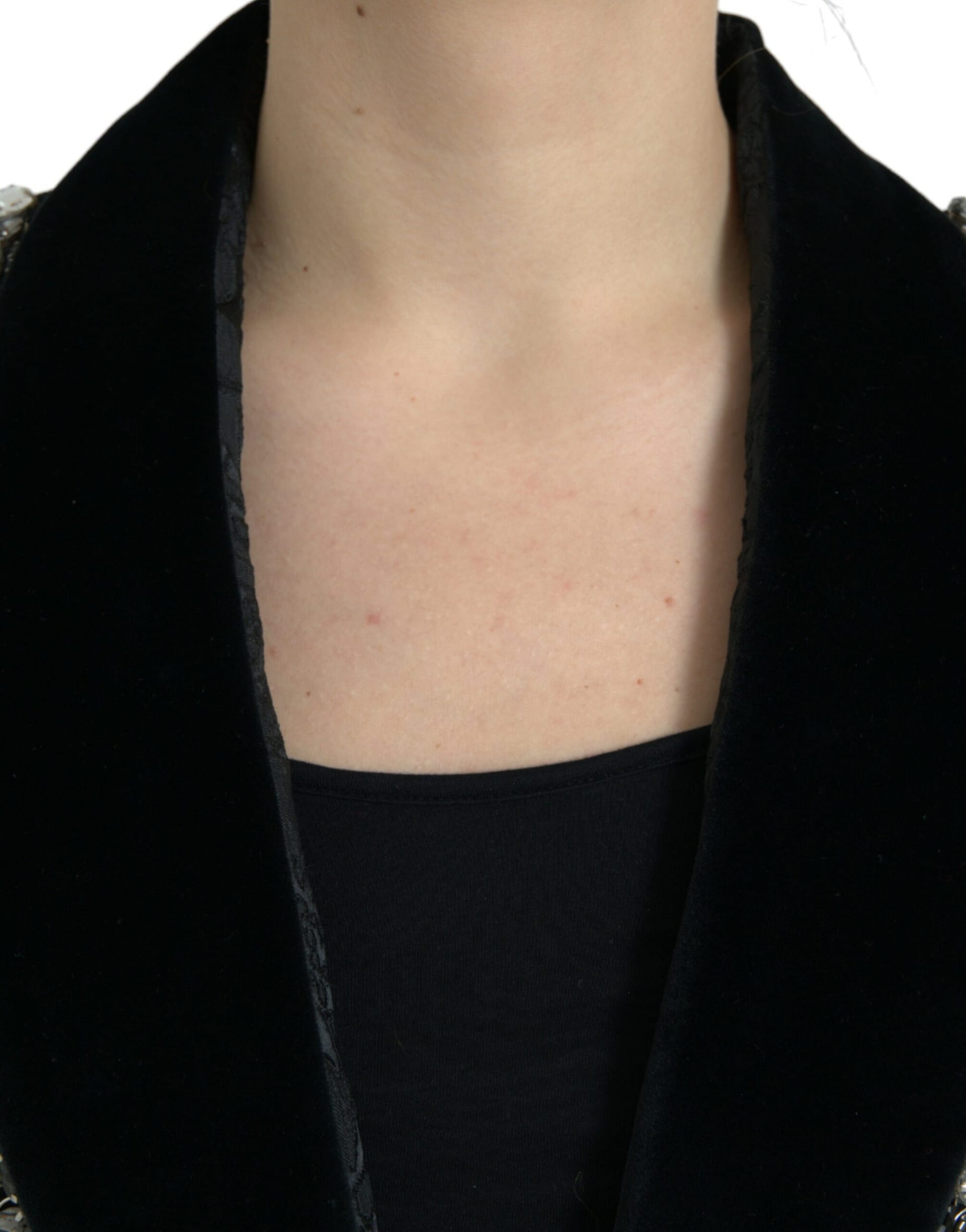 Dolce & Gabbana Black Crystal Embellished Overcoat Jacket - Image 4