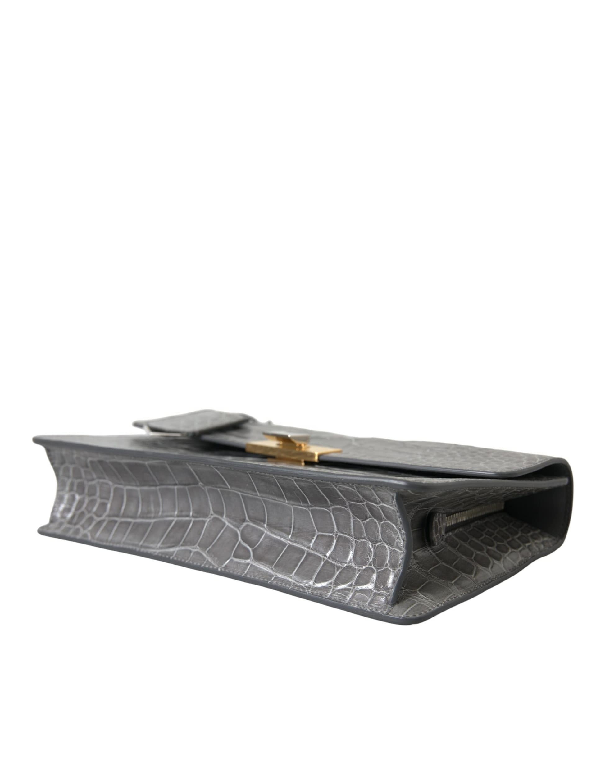 Balenciaga Gray Exotic Leather Medium Shoulder Hand Purse Bag - Image 4