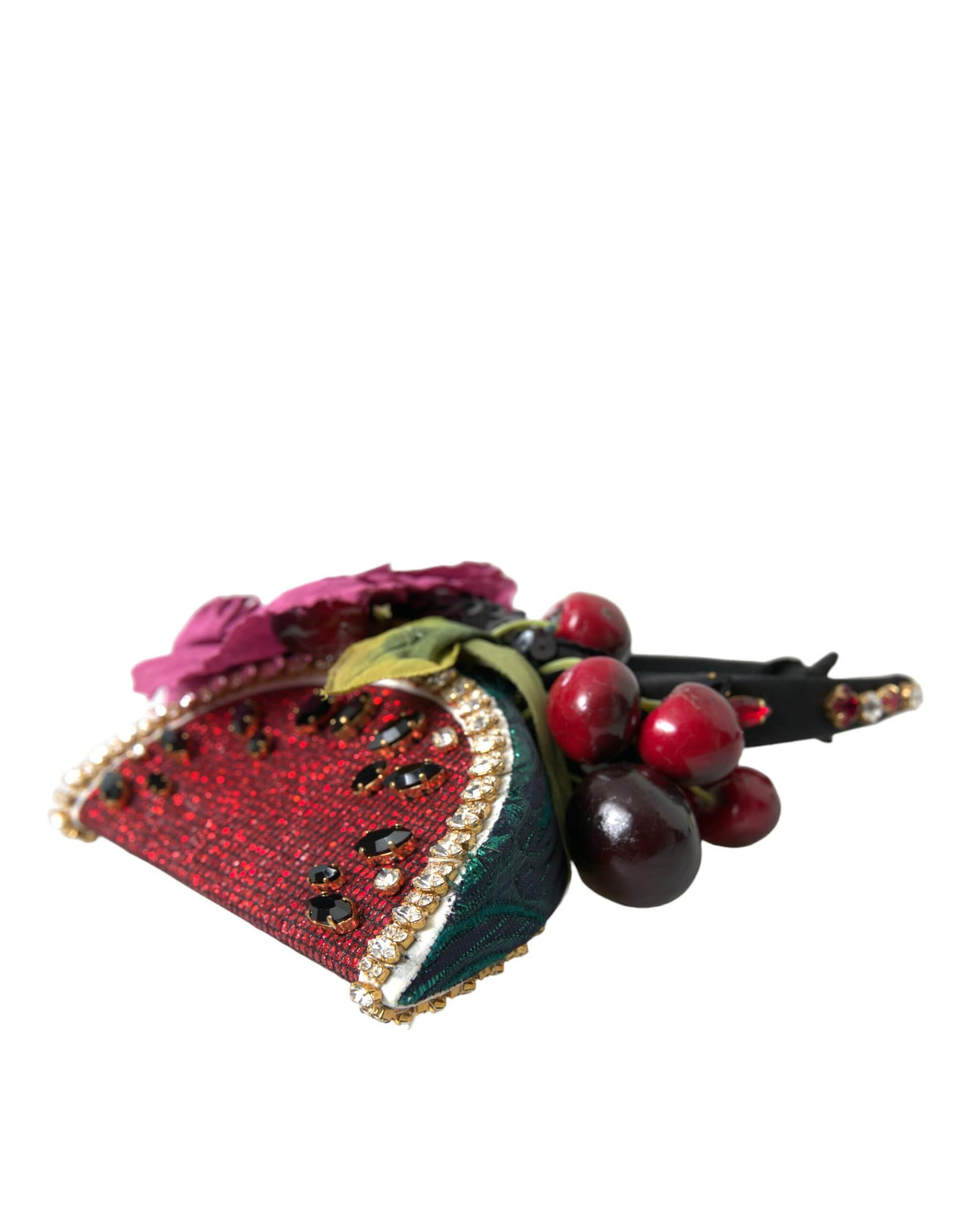 Dolce & Gabbana Red Watermelon Cherry Crystal Hairband Statement Diadem - Image 2
