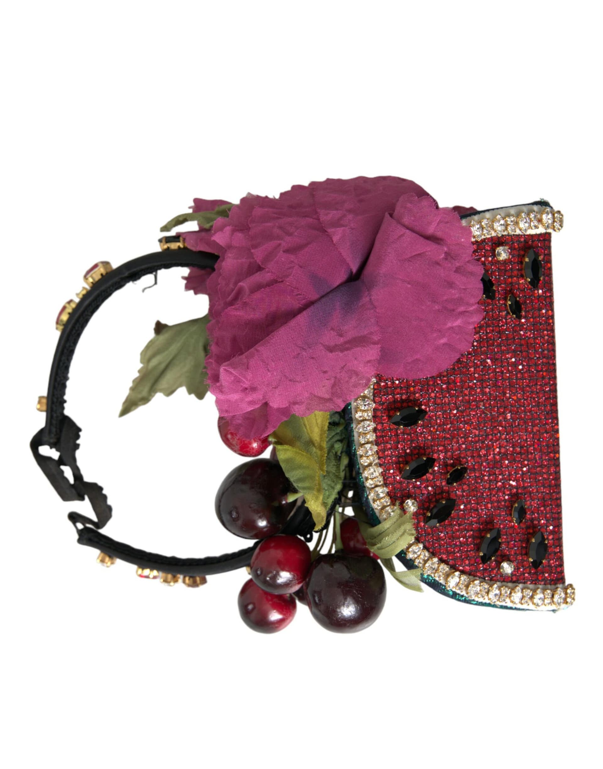 Dolce & Gabbana Red Watermelon Cherry Crystal Hairband Statement Diadem - Image 7