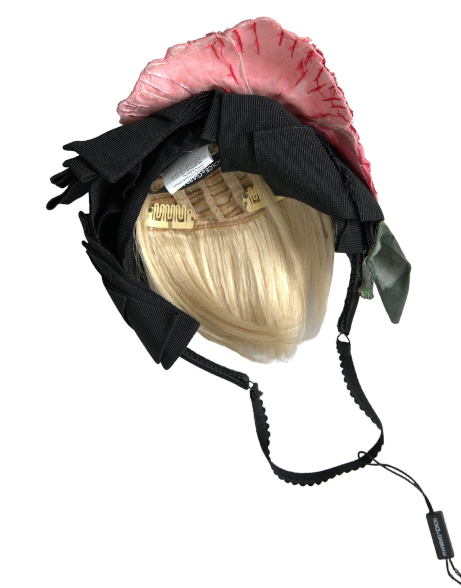 Dolce & Gabbana Black Viscose White Hair Parrucchiera Headband Diadem - Image 5