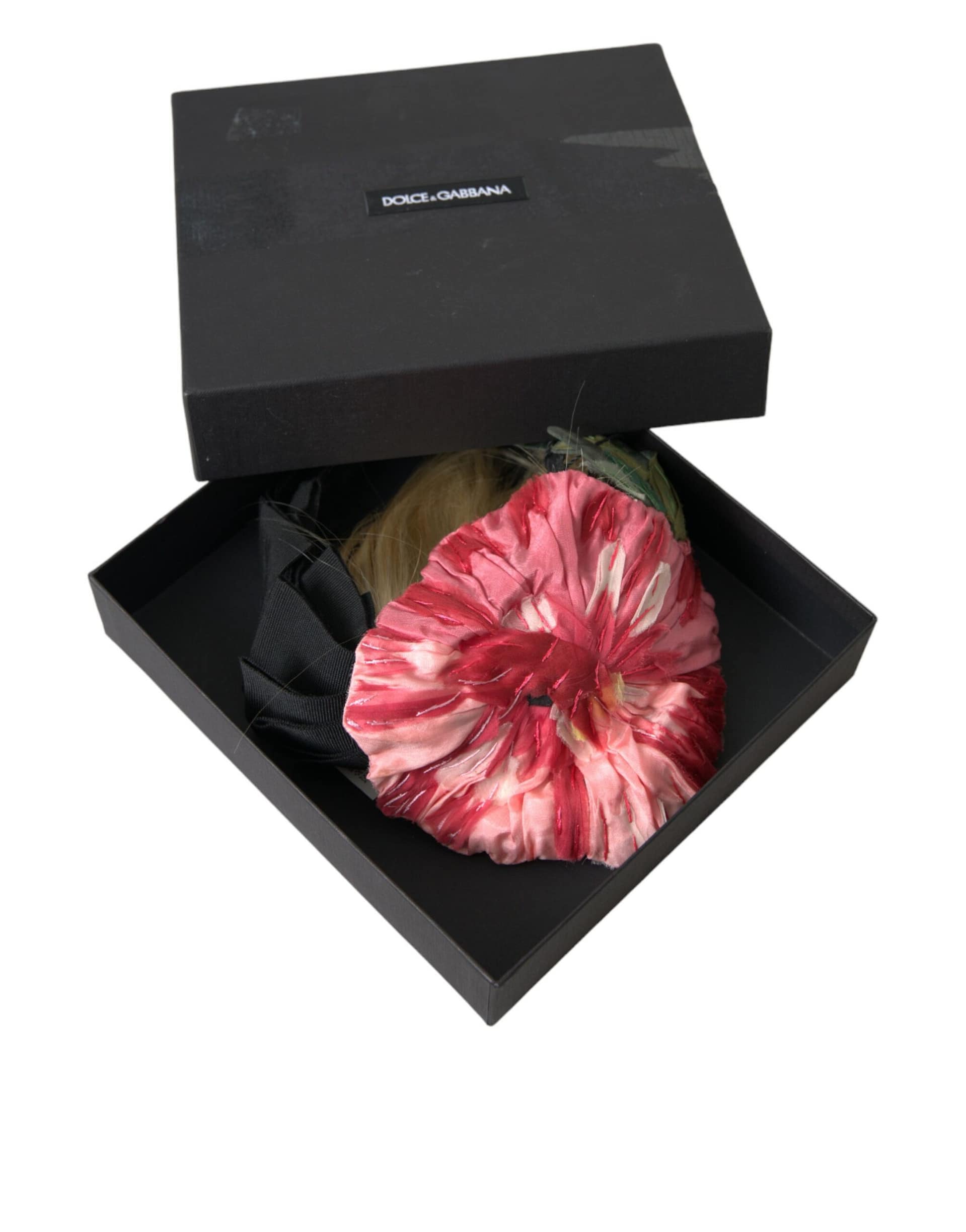 Dolce & Gabbana Black Viscose White Hair Parrucchiera Headband Diadem - Image 6