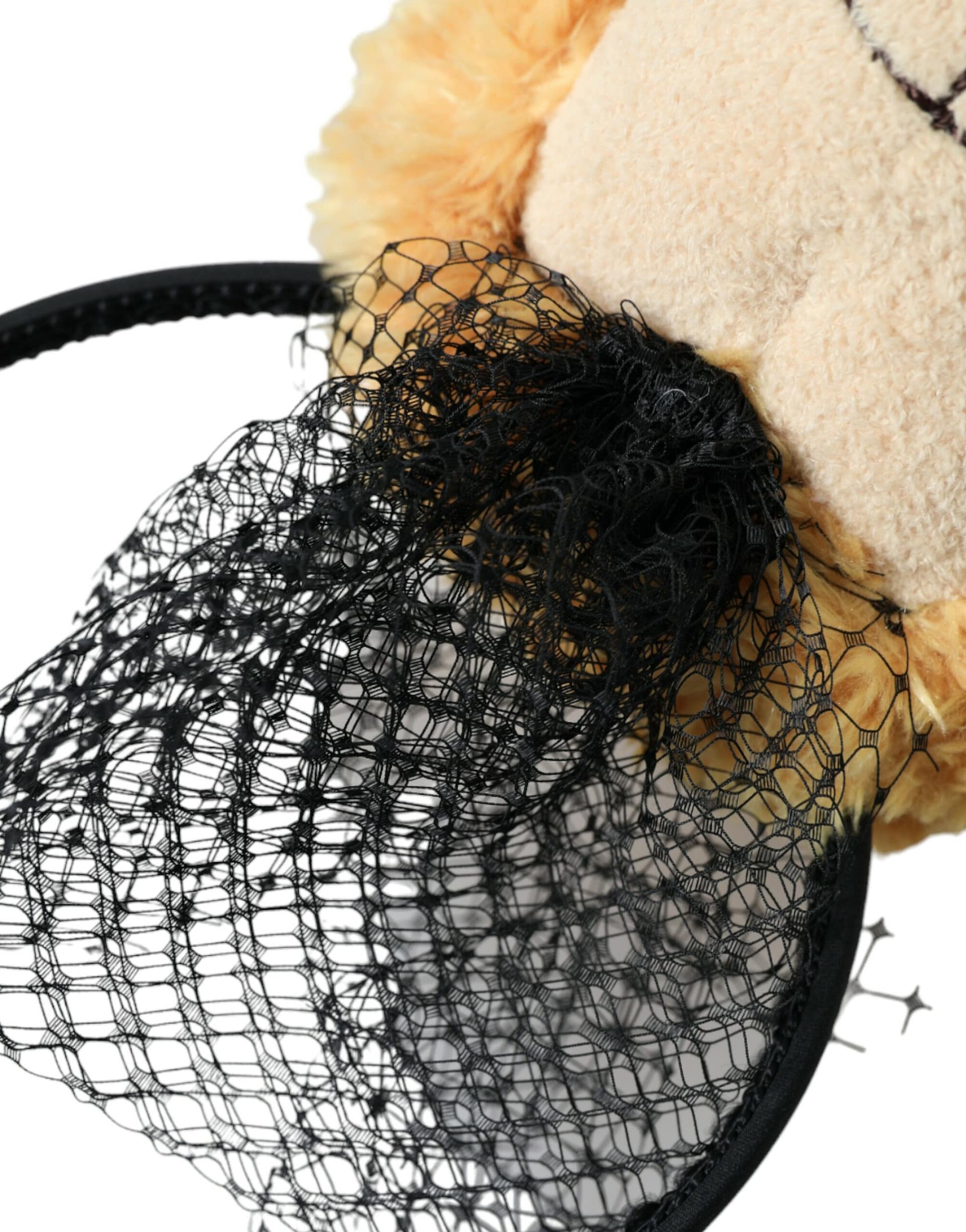 Dolce & Gabbana Brown Teddy Bear Gold Crystal Crown Hair Band Diadem - Image 5