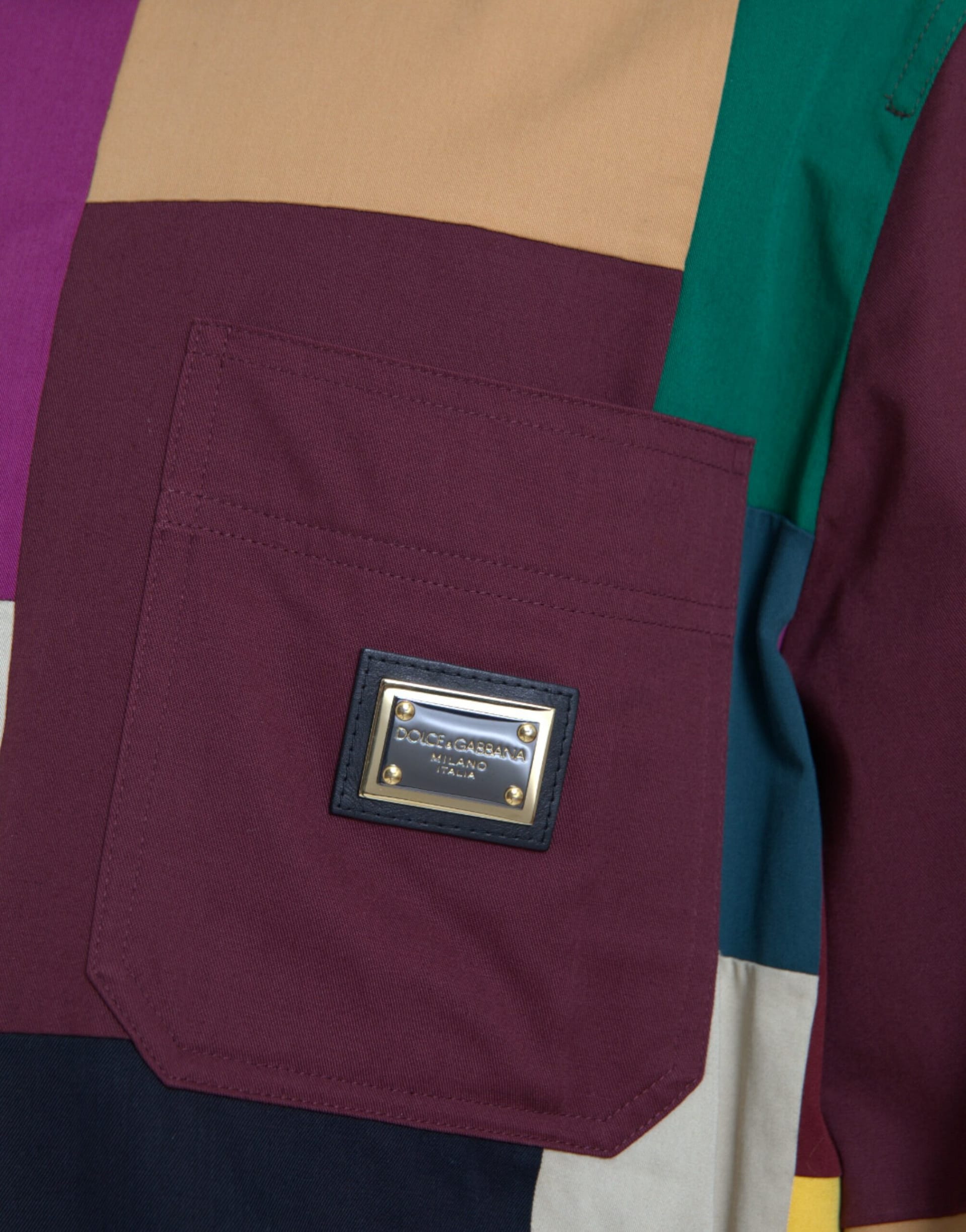 Dolce & Gabbana Multicolor Patchwork Cotton Collared Jacket - Image 5