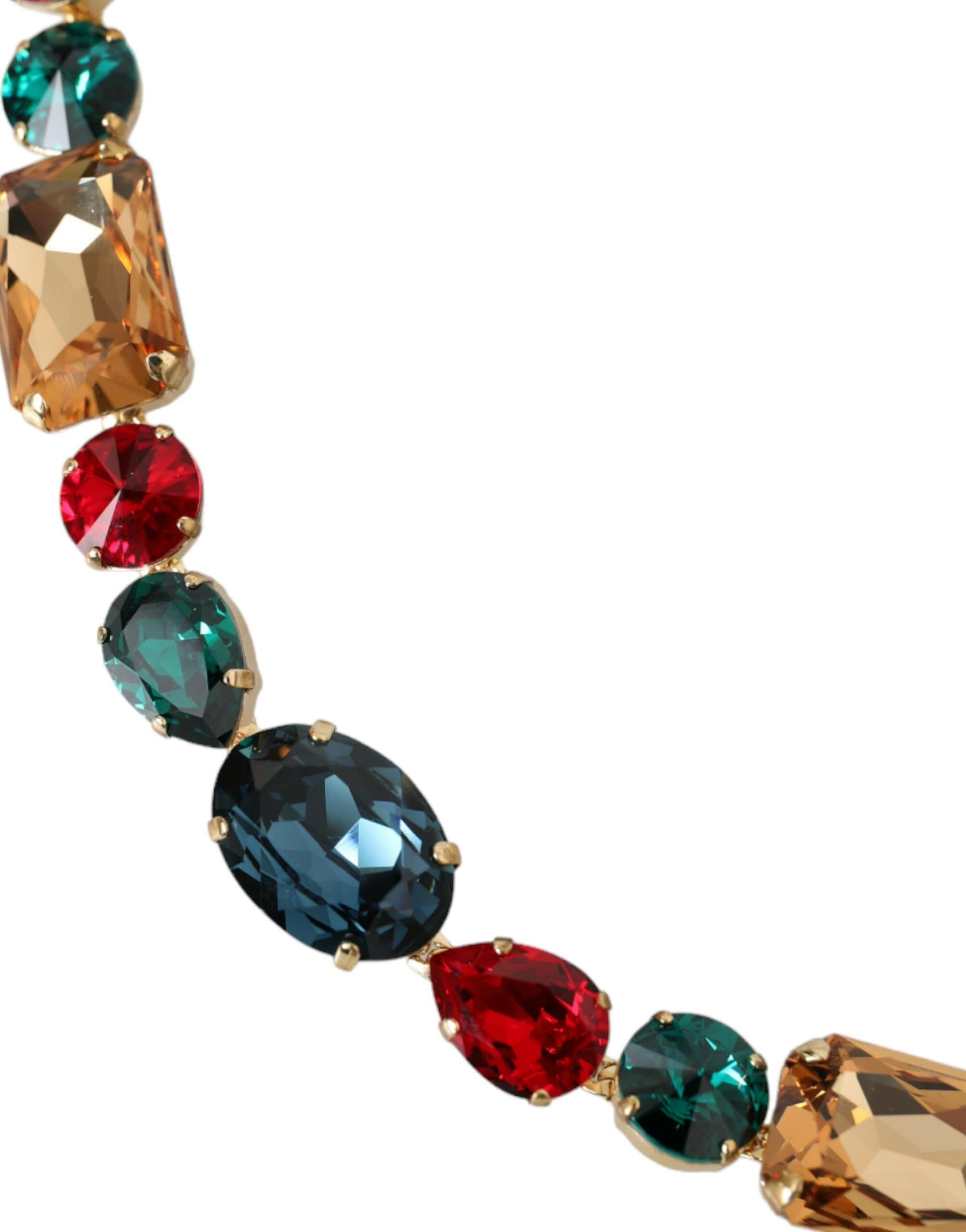 Dolce & Gabbana Light Blue Leather Crystal Chain Waist Belt - Image 3