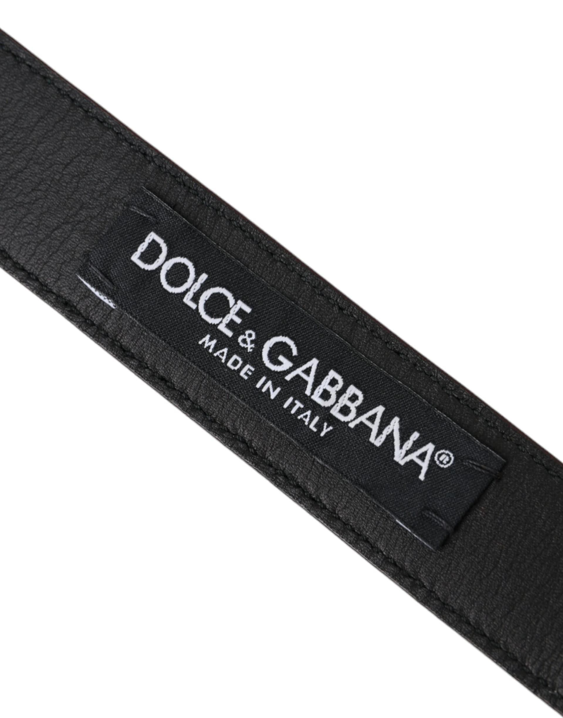 Dolce & Gabbana Brown Leather Silver Metal Buckle Belt Men - Image 4