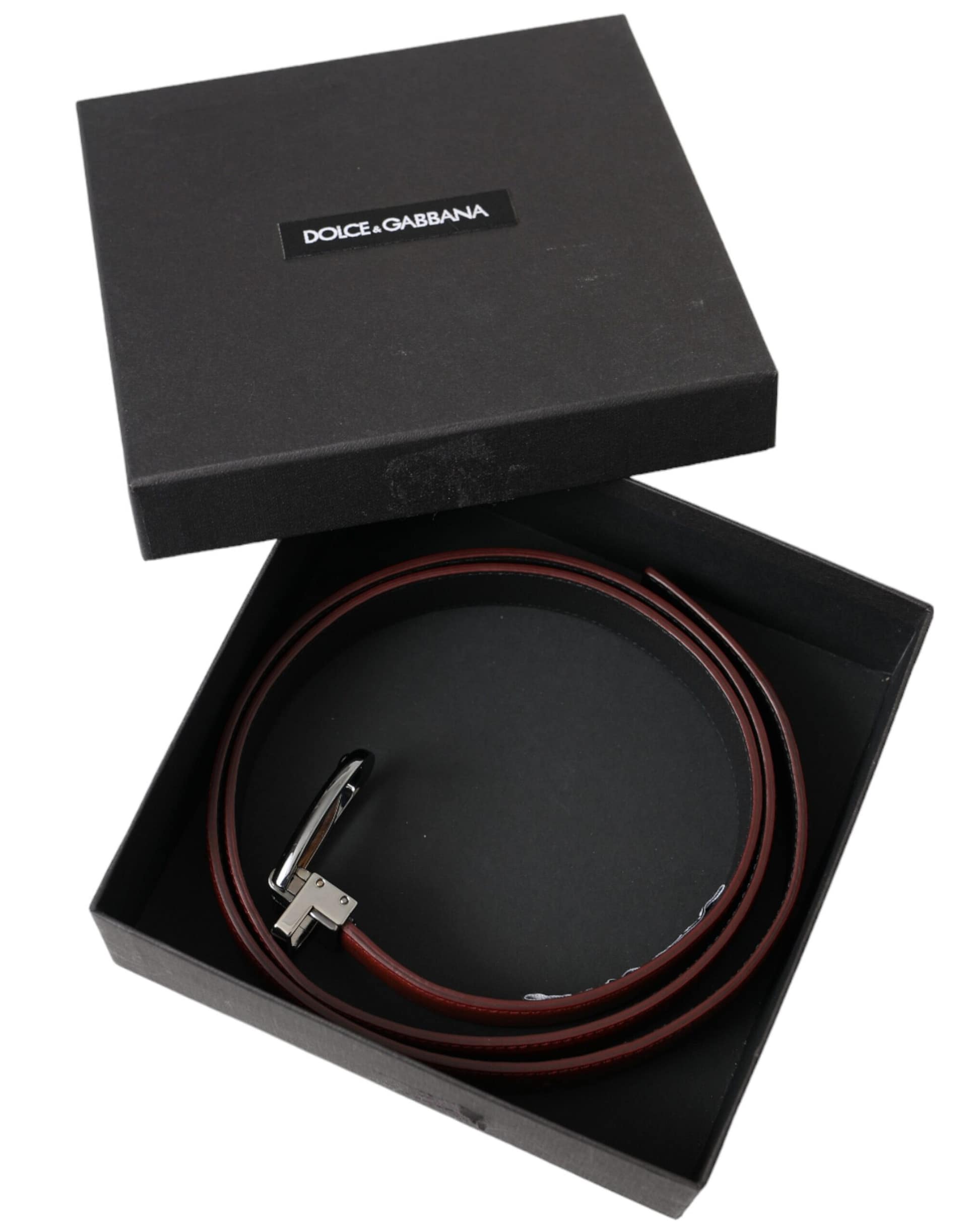 Dolce & Gabbana Brown Leather Silver Metal Buckle Belt Men - Image 6