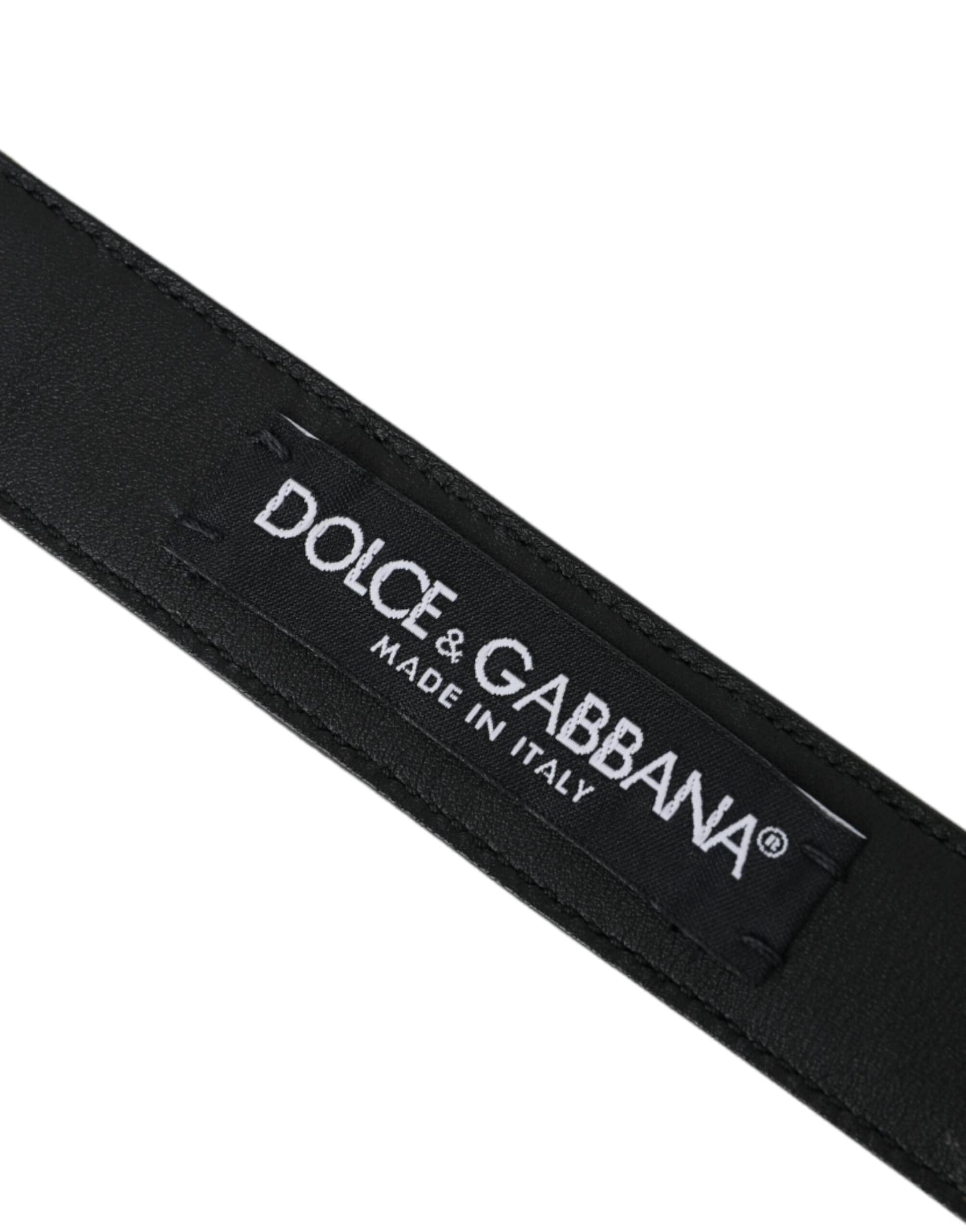 Dolce & Gabbana Dark Brown Perforated Leather Metal Buckle Belt Men - Image 5