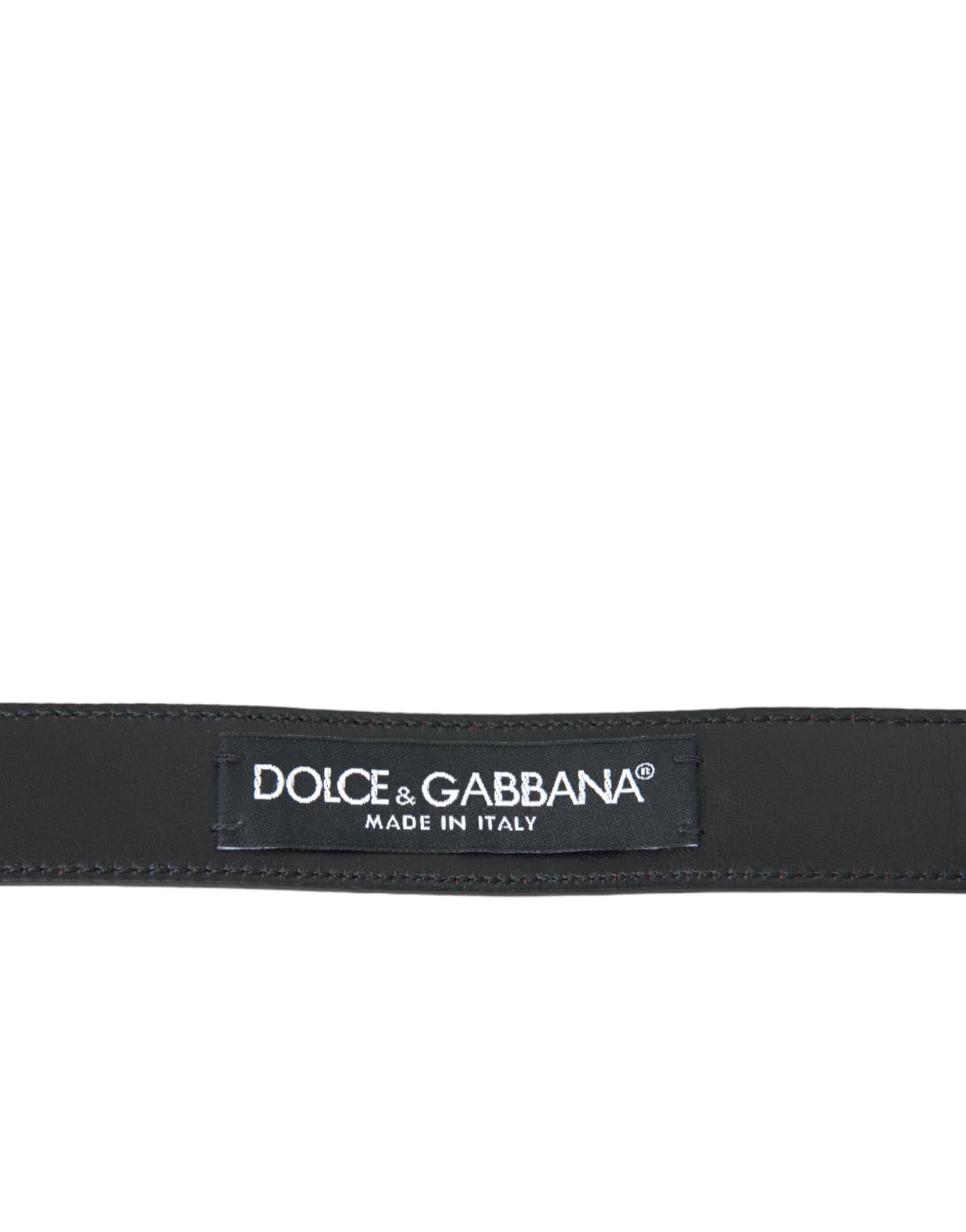 Dolce & Gabbana Red Leather Silver Metal Buckle Belt Men - Image 3