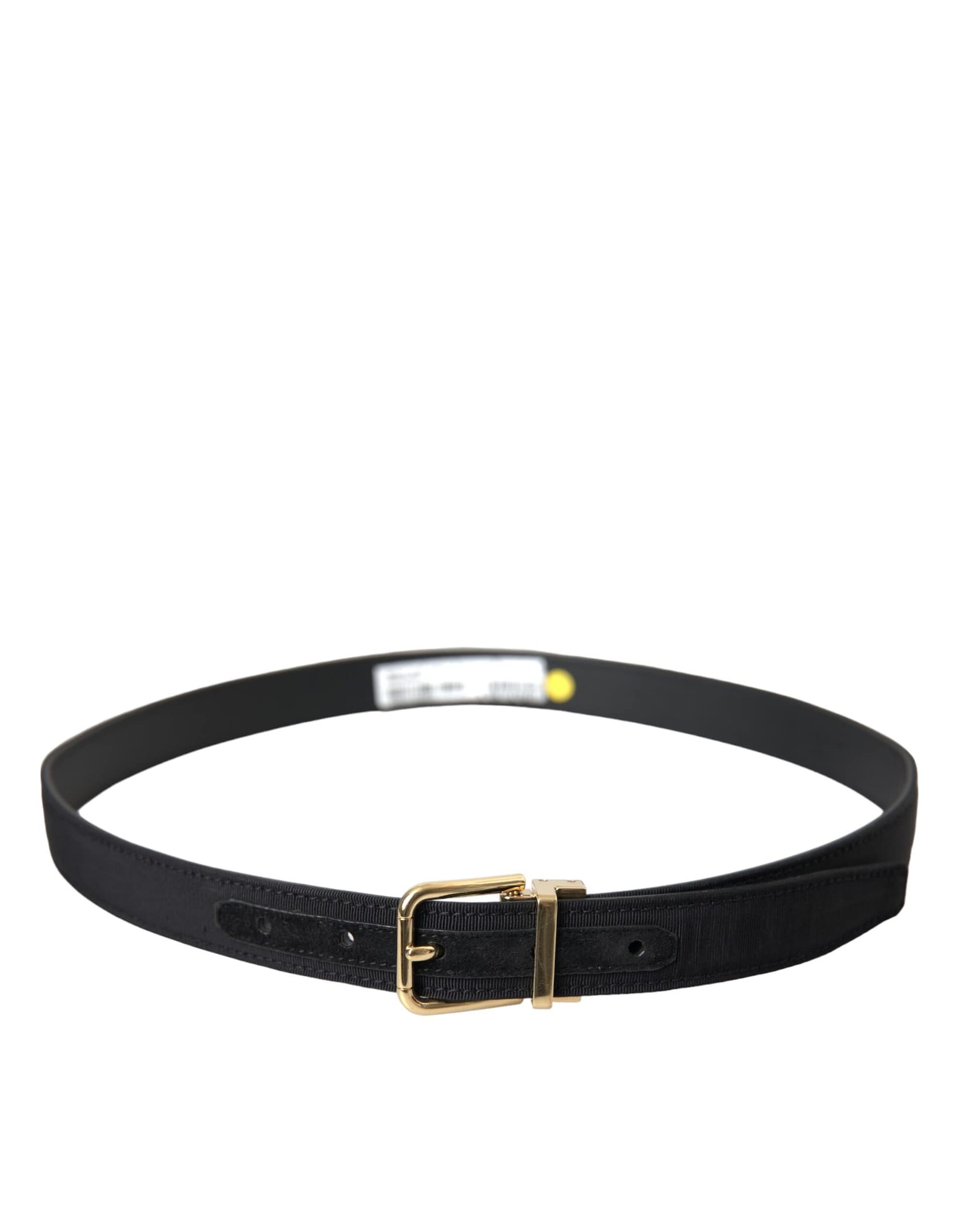 Dolce & Gabbana Black Gros Grain Gold Metal Buckle Belt Men - Image 2