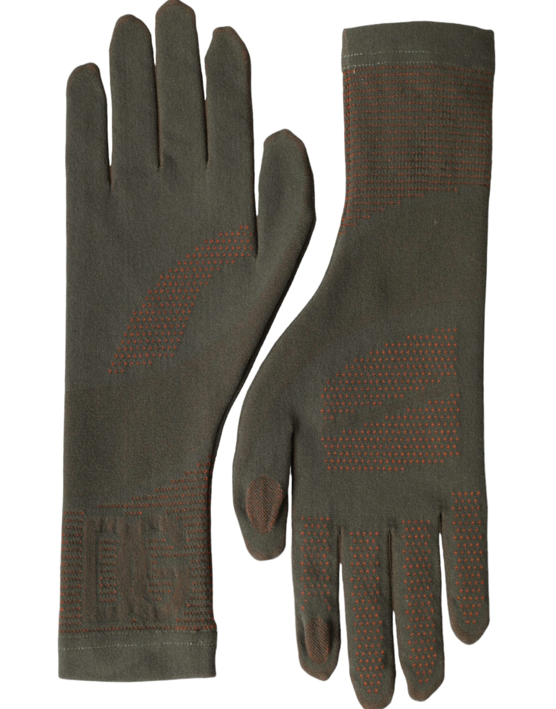 Dolce & Gabbana Brown Cotton Stretch Wrist Length Gloves - Image 2