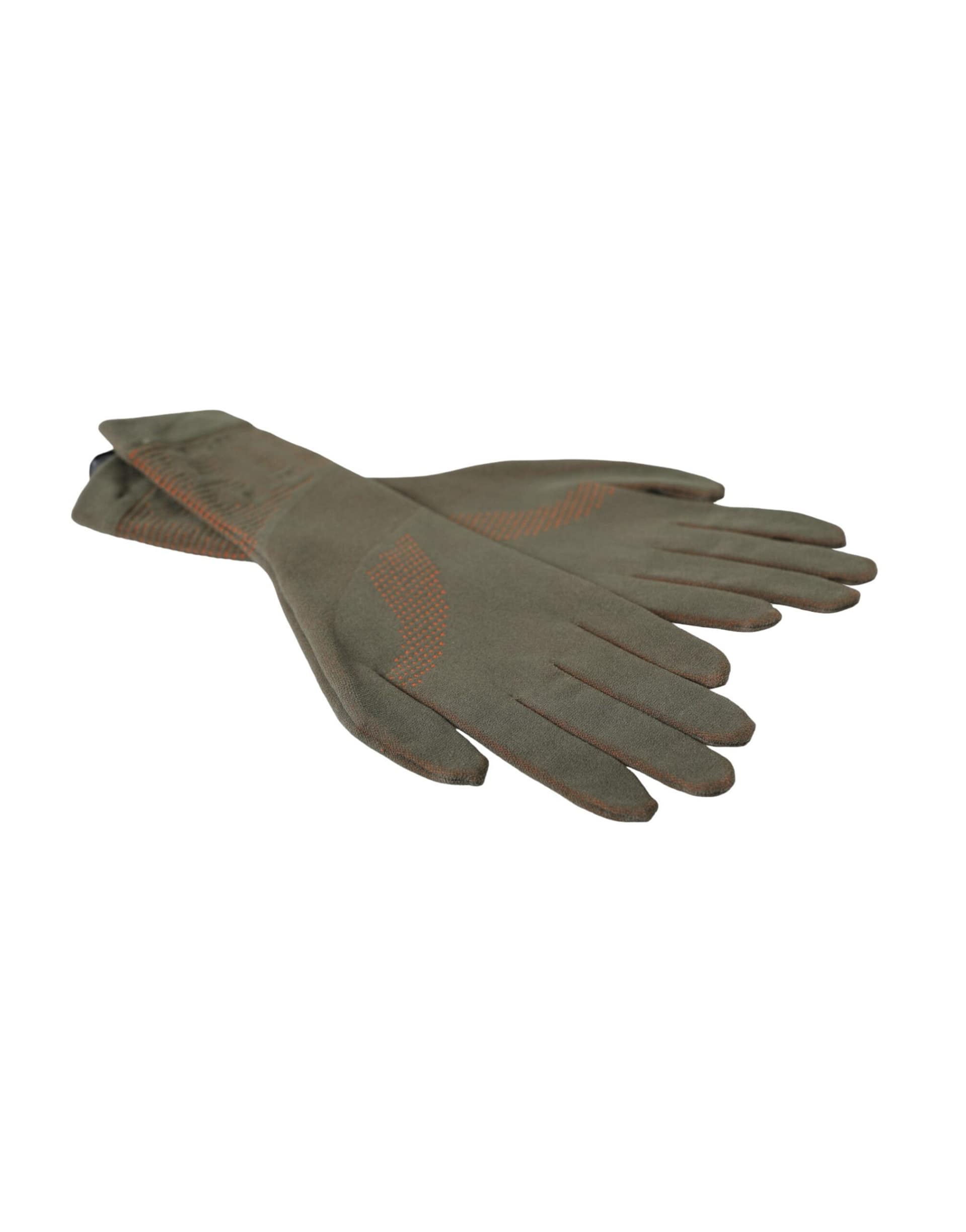 Dolce & Gabbana Brown Cotton Stretch Wrist Length Gloves - Image 5